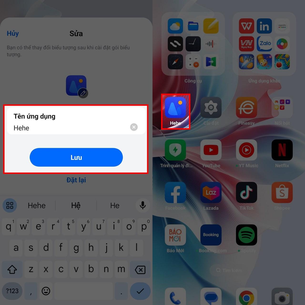 Cách sửa tên ứng dụng trên điện thoại OPPO
