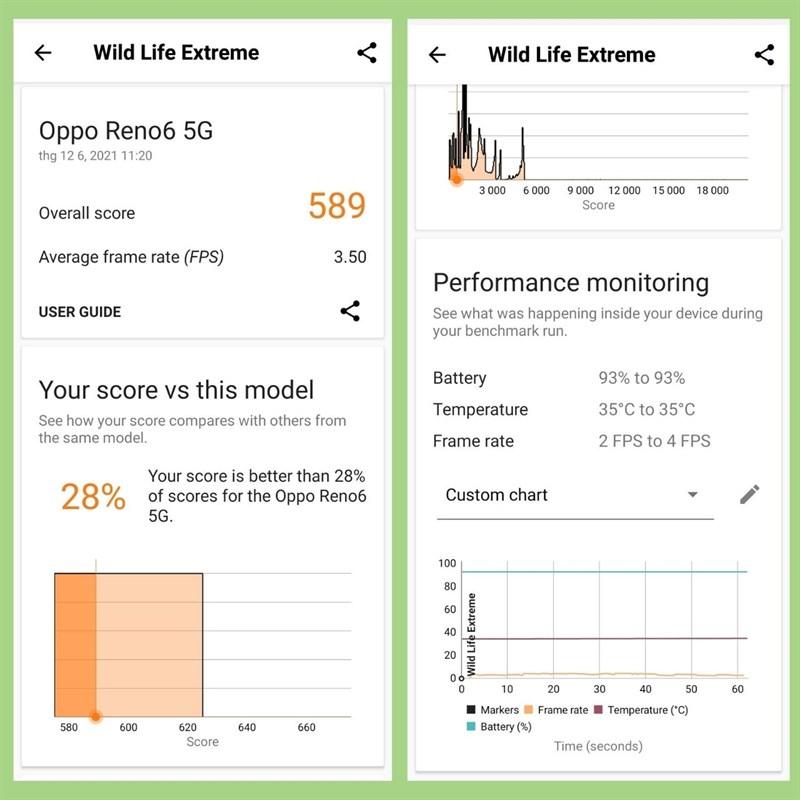 Điểm Wildlife Extreme Stress Test của OPPO Reno6 5G