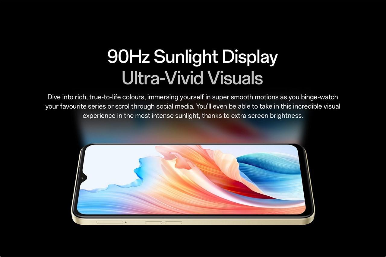 OPPO A59 5G sở hữu màn hình LCD 6.56 inch với độ phân giải 1.612 x 720 pixel