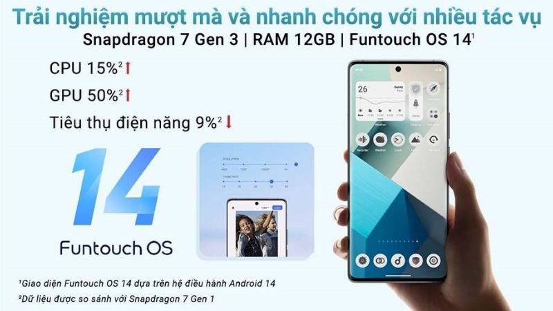 Trải nghiệm mượt m&agrave; với 512GB v&agrave; chip Snapdragon 7 Gen 3