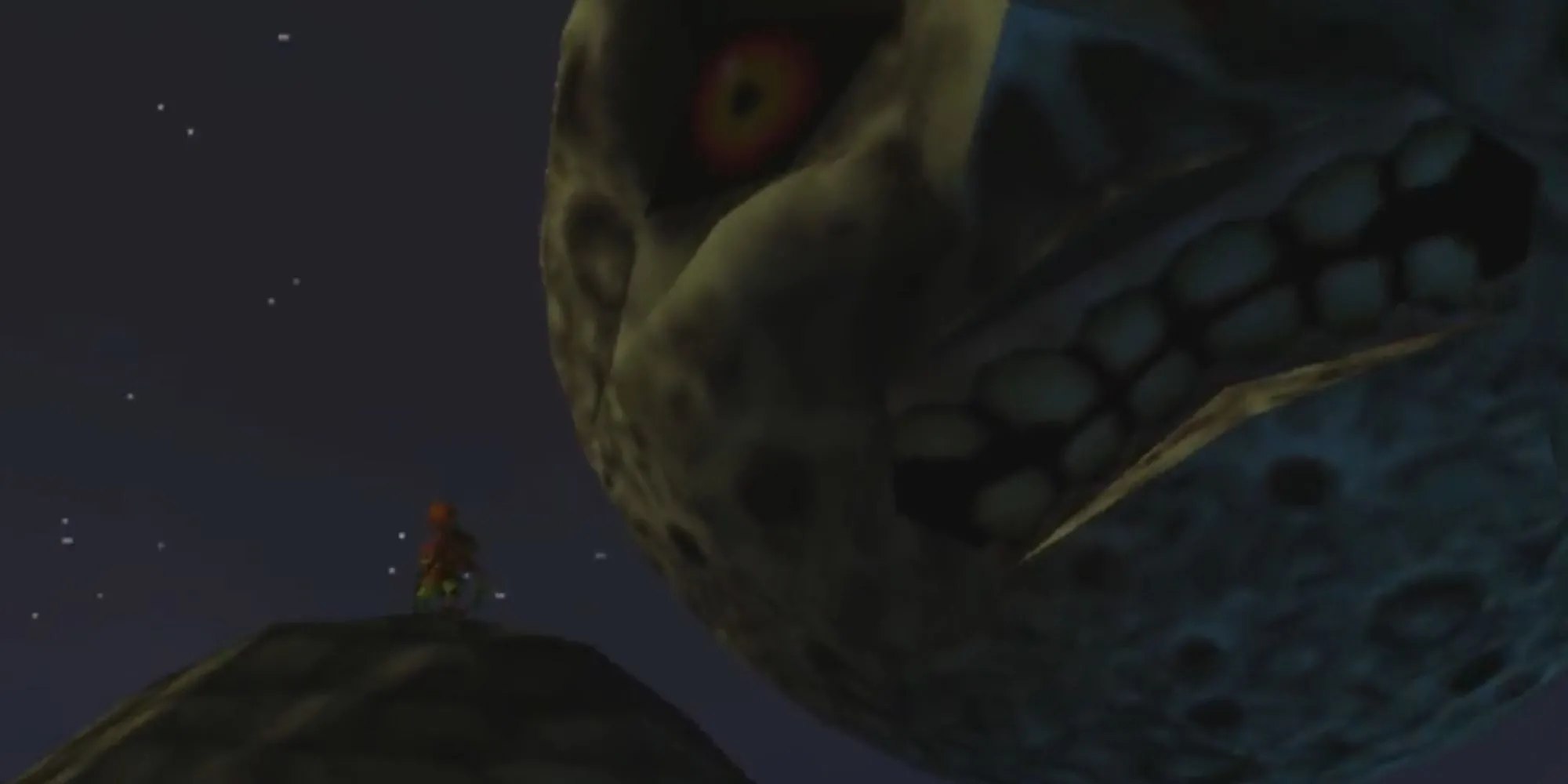 Ảnh bìa hoặc cảnh Link đeo mặt nạ trong The Legend of Zelda Majora’s Mask
