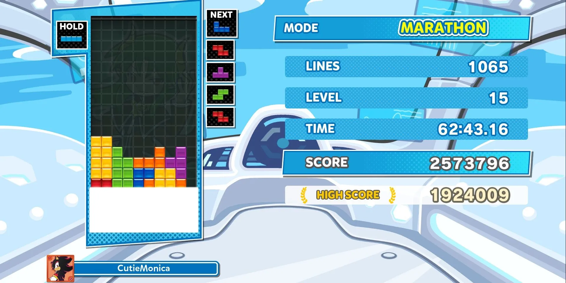 Ảnh chụp màn hình gameplay Puyo Puyo Tetris 2 với các khối Puyo và Tetris