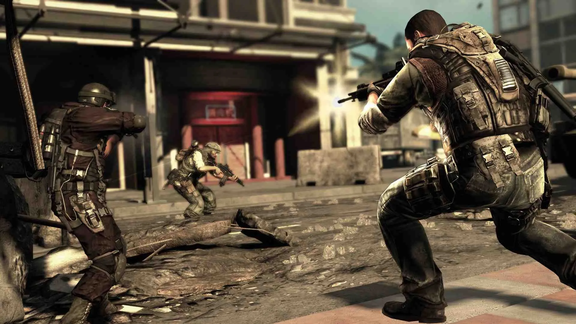 Ảnh chụp màn hình gameplay SOCOM 4, gợi nhớ về dòng game bắn súng chiến thuật của Sony