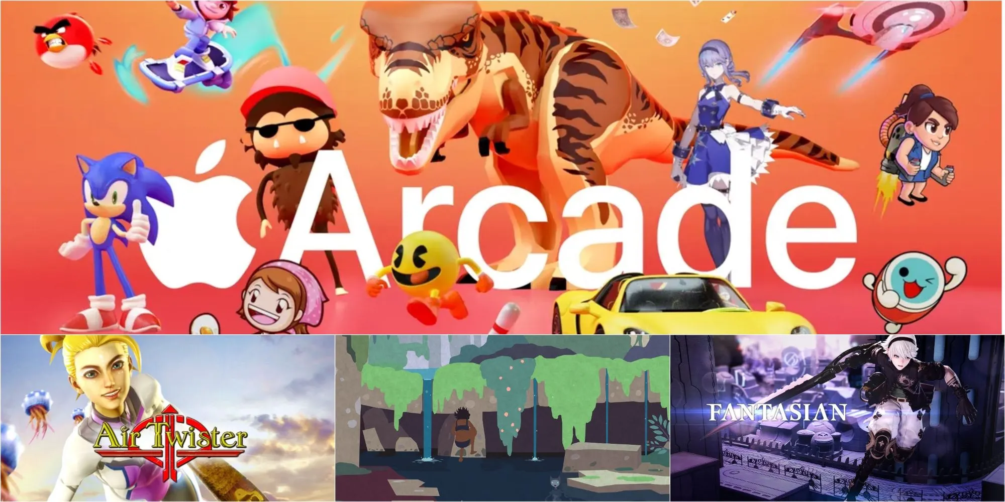 Ảnh ghép các tựa game nổi bật trên Apple Arcade, minh họa cho sự đa dạng của dịch vụ này