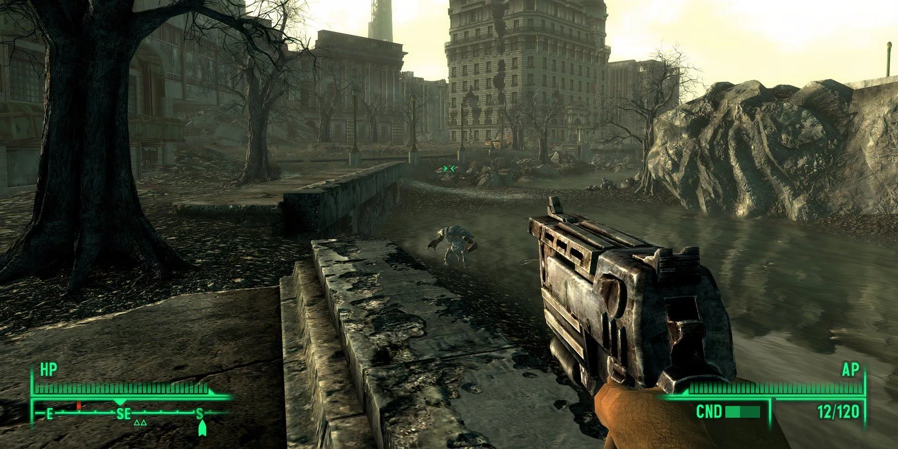 Ảnh minh họa lối chơi súng trong Fallout 3, khía cạnh cựu designer Bruce Nesmith cho rằng cần cải thiện trong bản remaster.