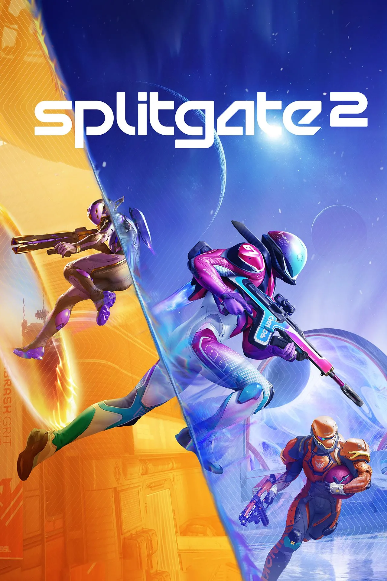 Ảnh nghệ thuật chính thức của Splitgate 2 thể hiện phong cách đồ họa và nhân vật