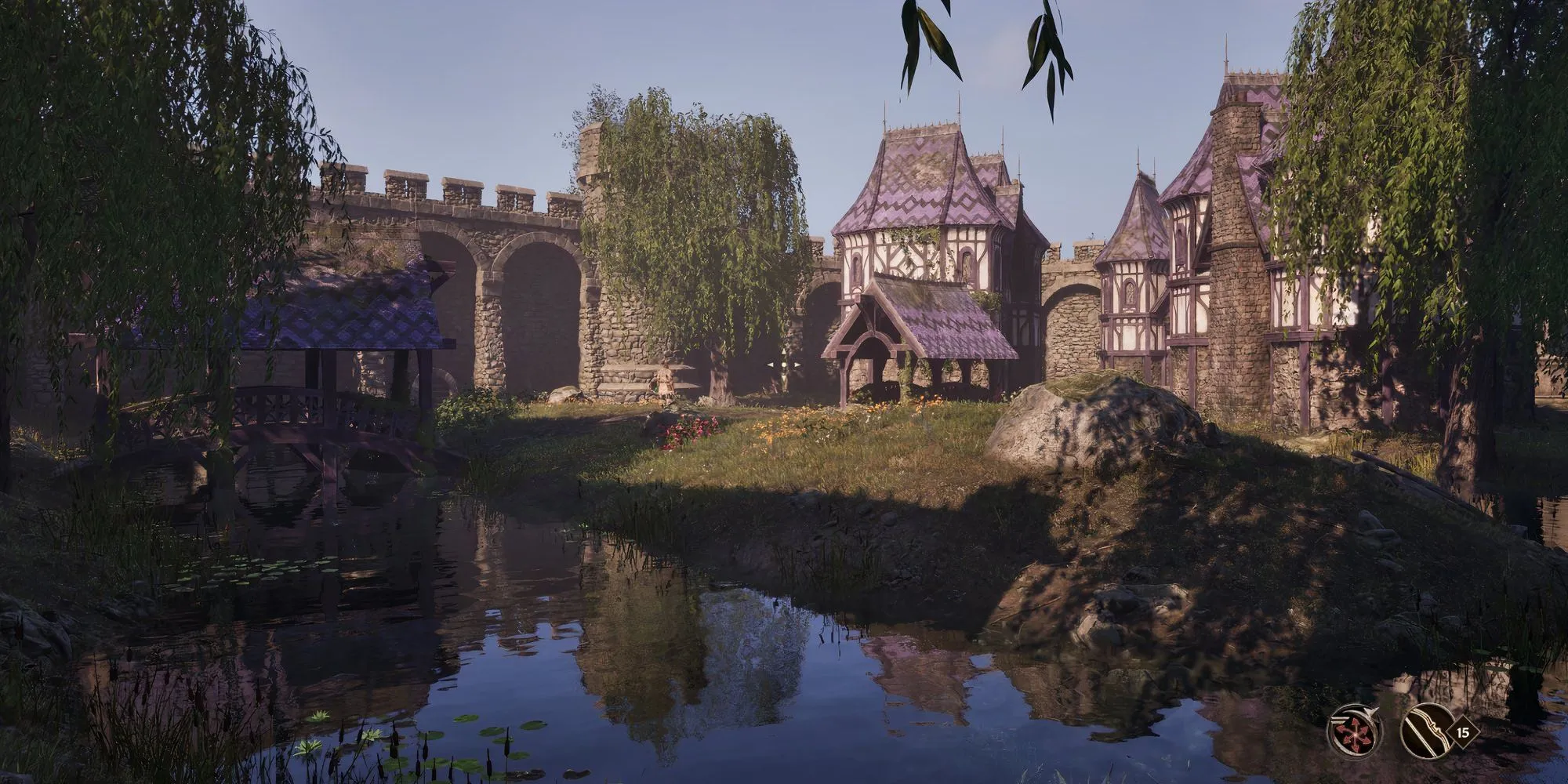 Ảnh thành phố Cheydinhal trong Oblivion Remastered với đồ họa mới
