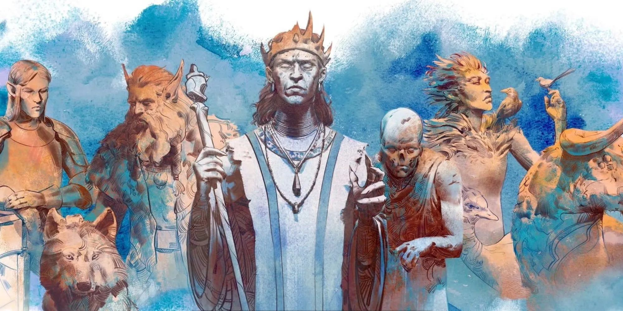 Artwork chính thức của Avowed với các nhân vật trong thế giới Eora, minh họa cho các tùy chọn độ khó