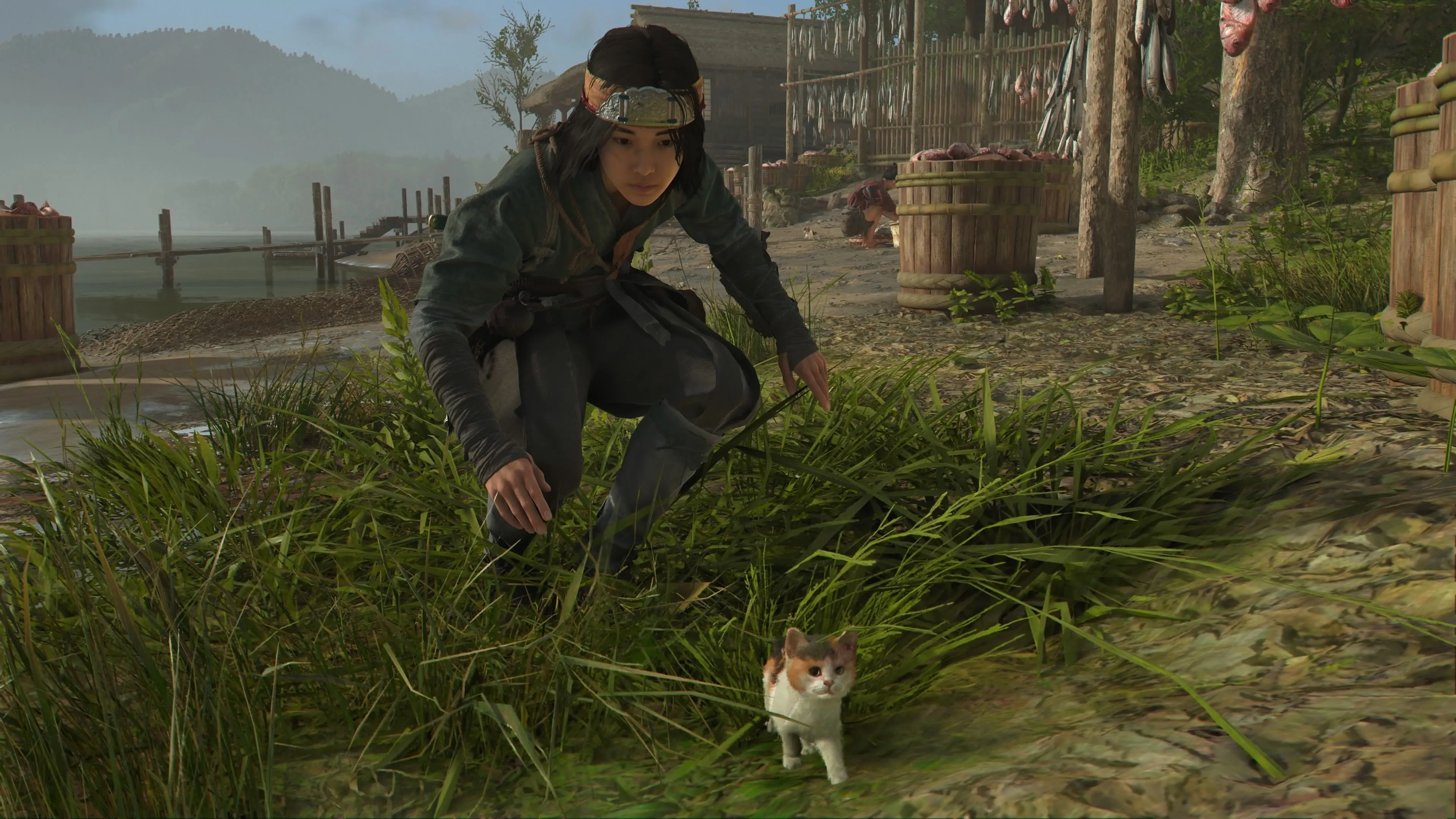 Bản đồ vị trí đảo Okishima, hay Đảo Mèo, trong Assassin's Creed Shadows tại Hồ Biwa.