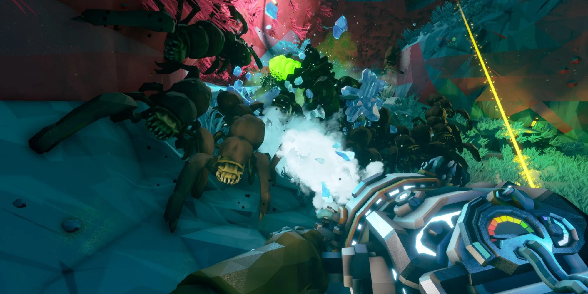 Bầy đàn quái vật côn trùng bao vây người chơi trong Deep Rock Galactic