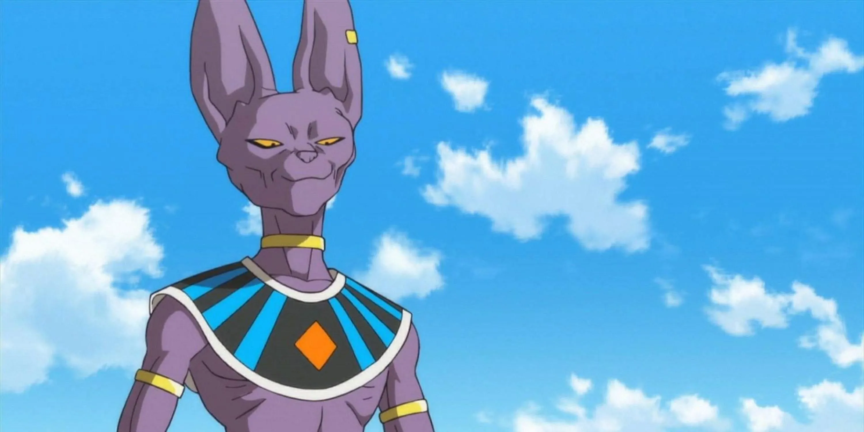 Beerus từ Dragon Ball trong tư thế trầm ngâm