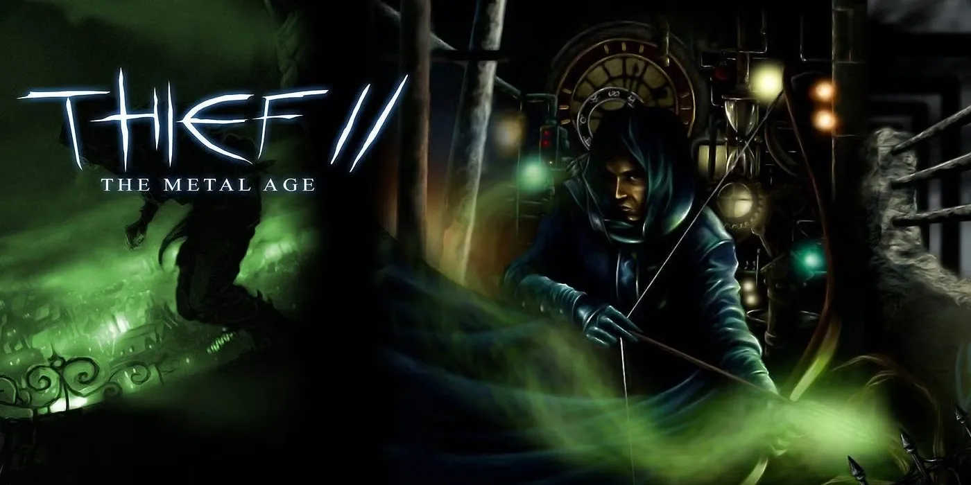 Bìa game Thief 2: The Metal Age thể hiện bối cảnh công nghiệp của trò chơi