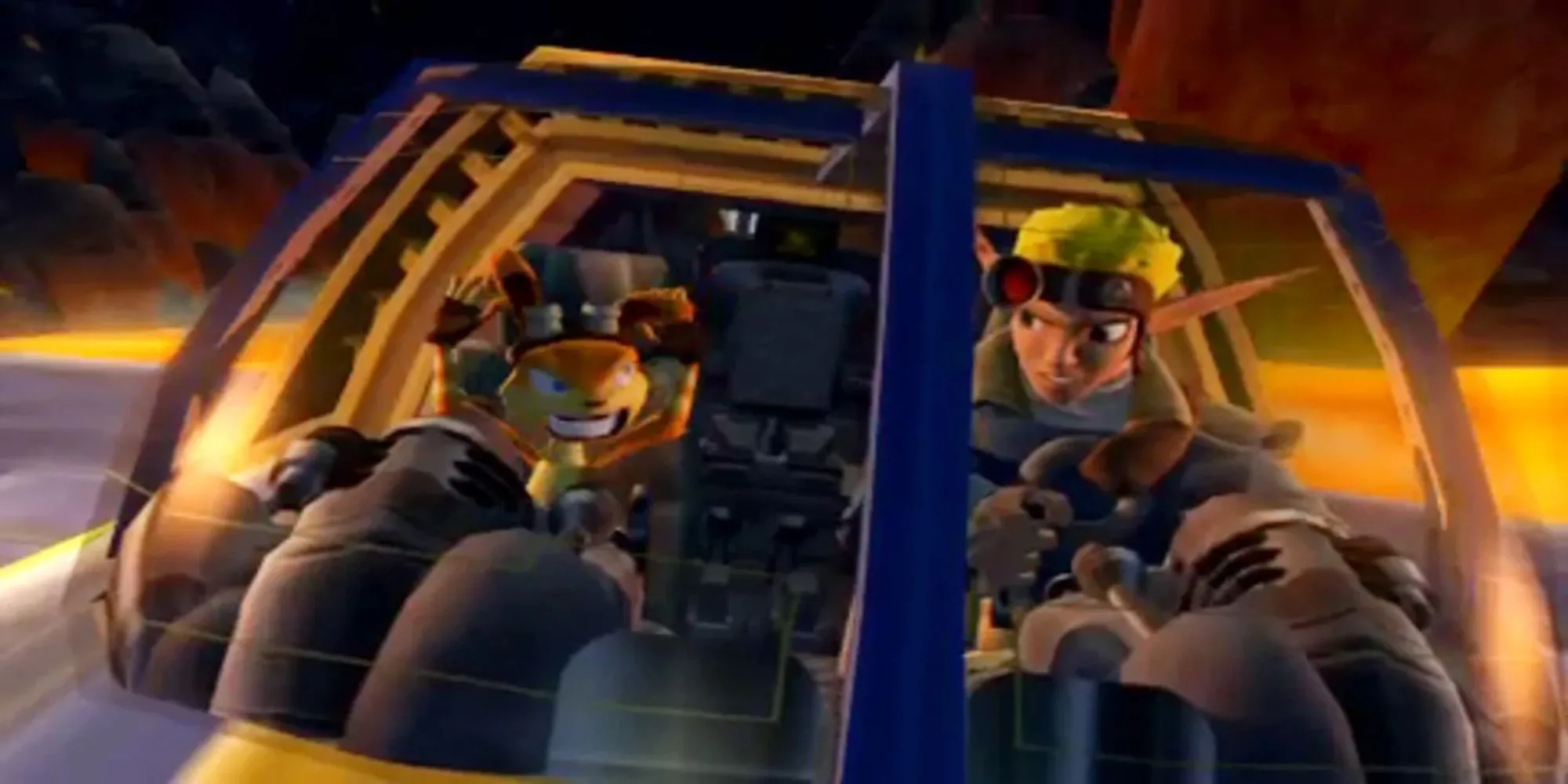 Bộ đôi Jak và Daxter trên bìa game The Lost Frontier phiên bản PS2