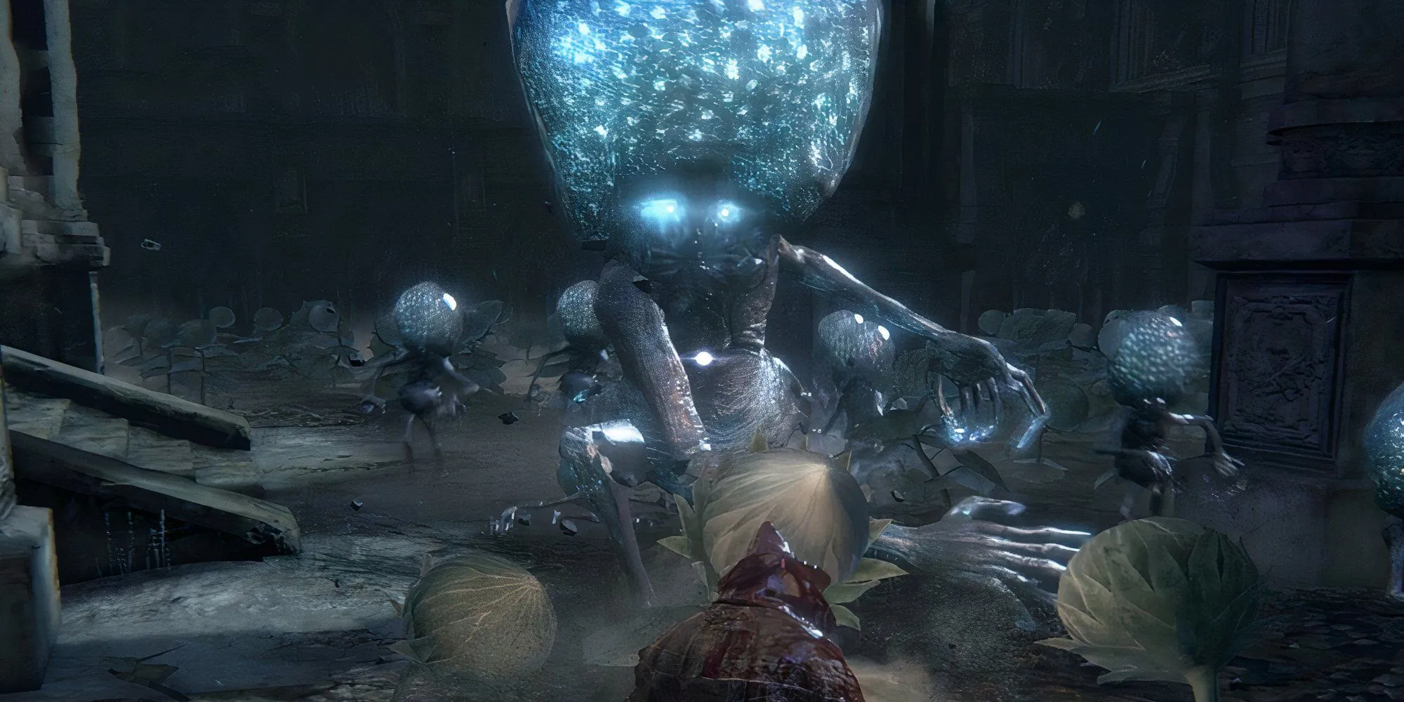 Boss Celestial Emissary nhiều phase trong Bloodborne cùng bầy tay sai