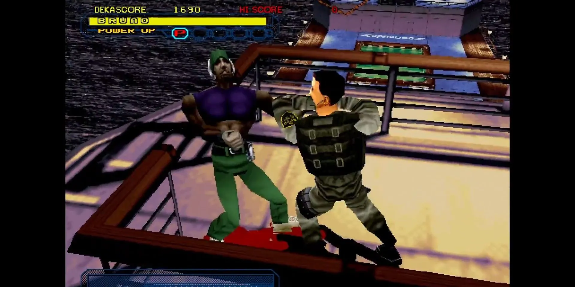 Bruno đối đầu với một tên cướp biển trong game Dynamite Cop