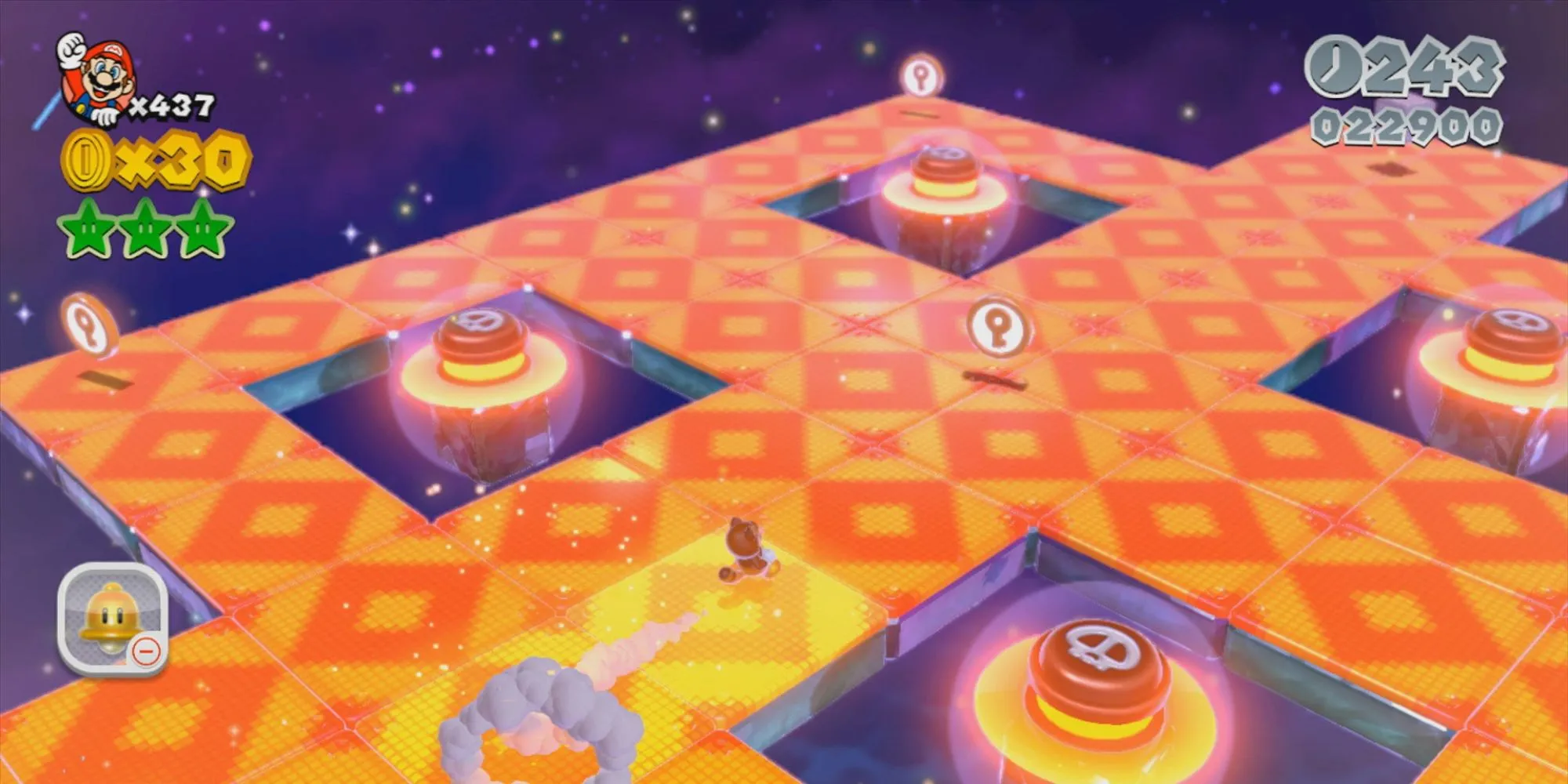 Các nhân vật Mario, Luigi, Peach và Toad trong Super Mario 3D World cùng nhau vượt qua thử thách