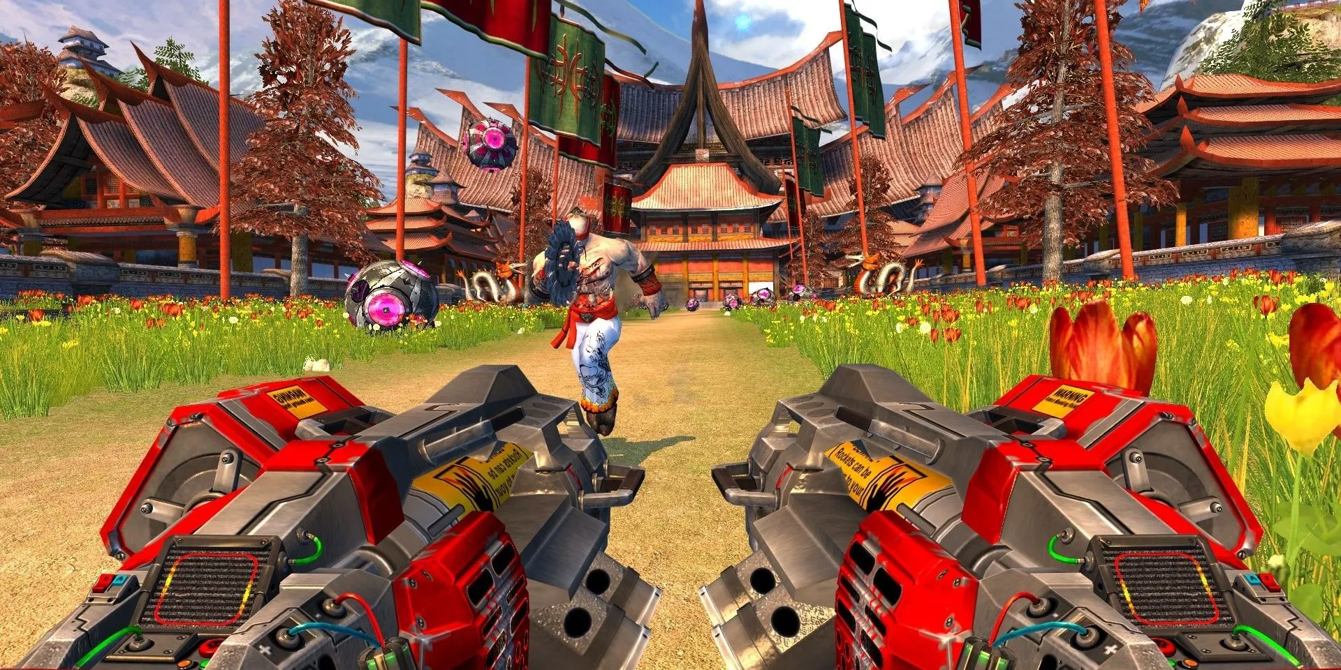 Cầm hai khẩu rocket launcher trong Serious Sam 2
