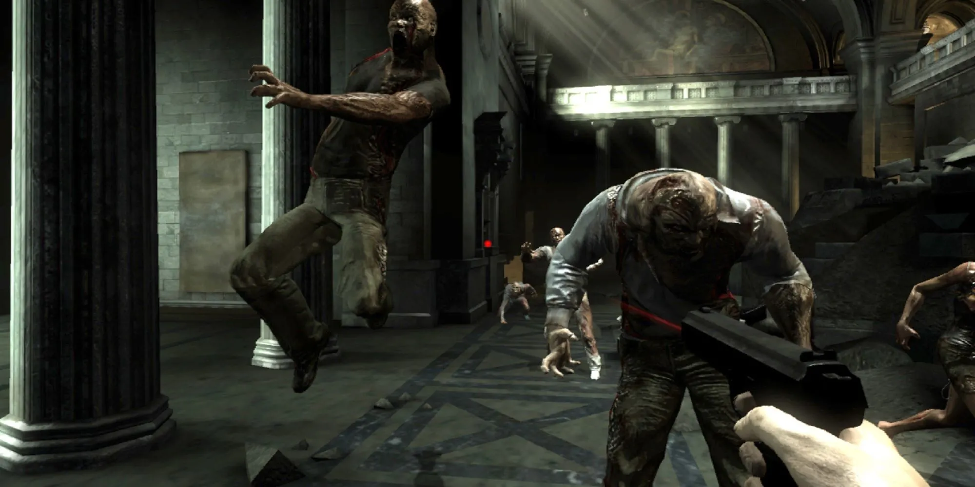 Cảnh chiến đấu trong Alone in the Dark 2008, một bản reboot game kinh dị sinh tồn đáng quên