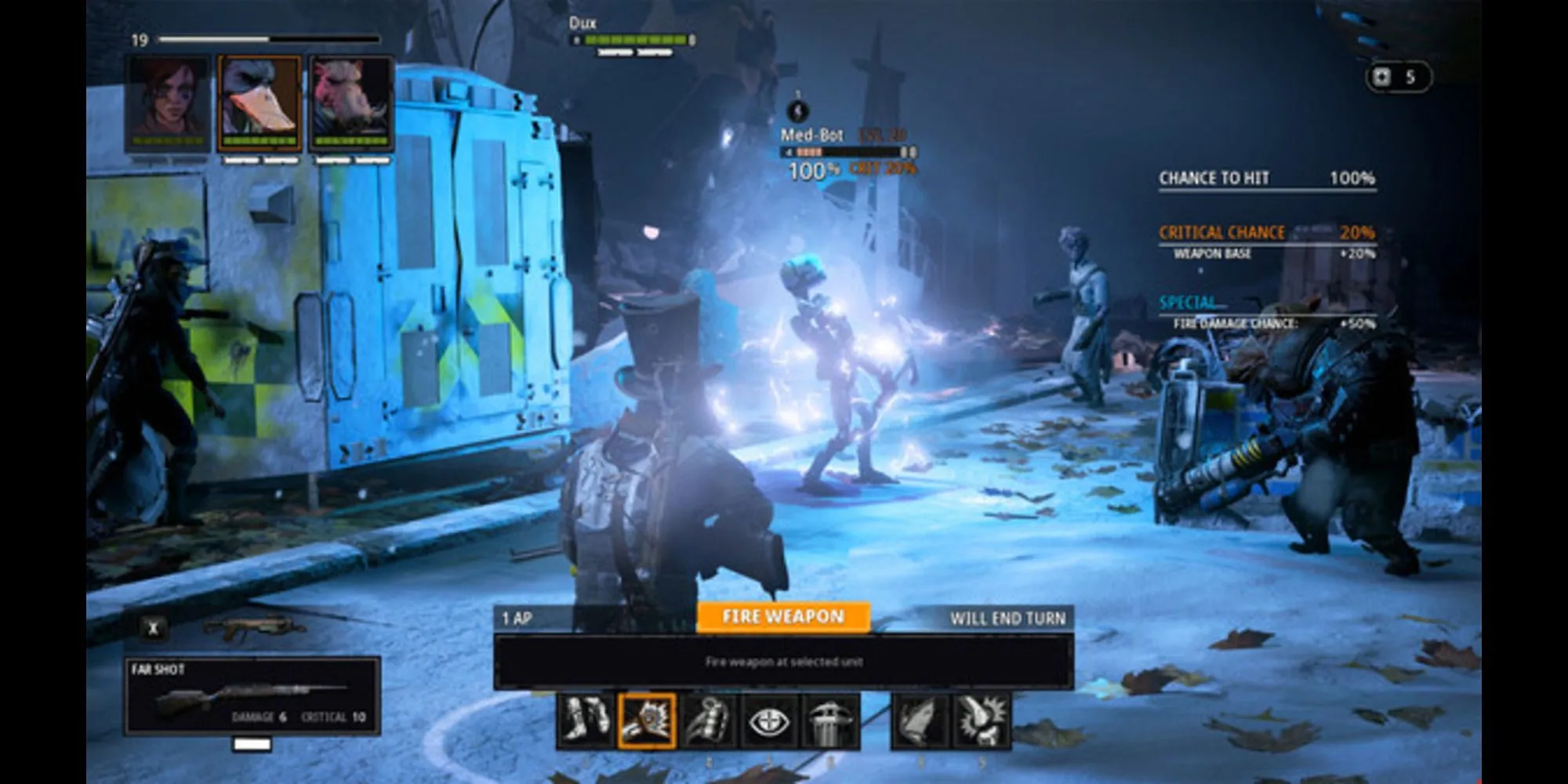 Cảnh chiến đấu trong Mutant Year Zero với các nhân vật dị nhân thú