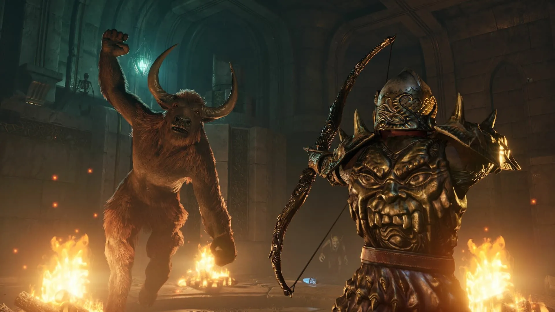 Cảnh chiến đấu với quái vật Minotaur trong phiên bản The Elder Scrolls IV: Oblivion Remastered trên Xbox Game Pass