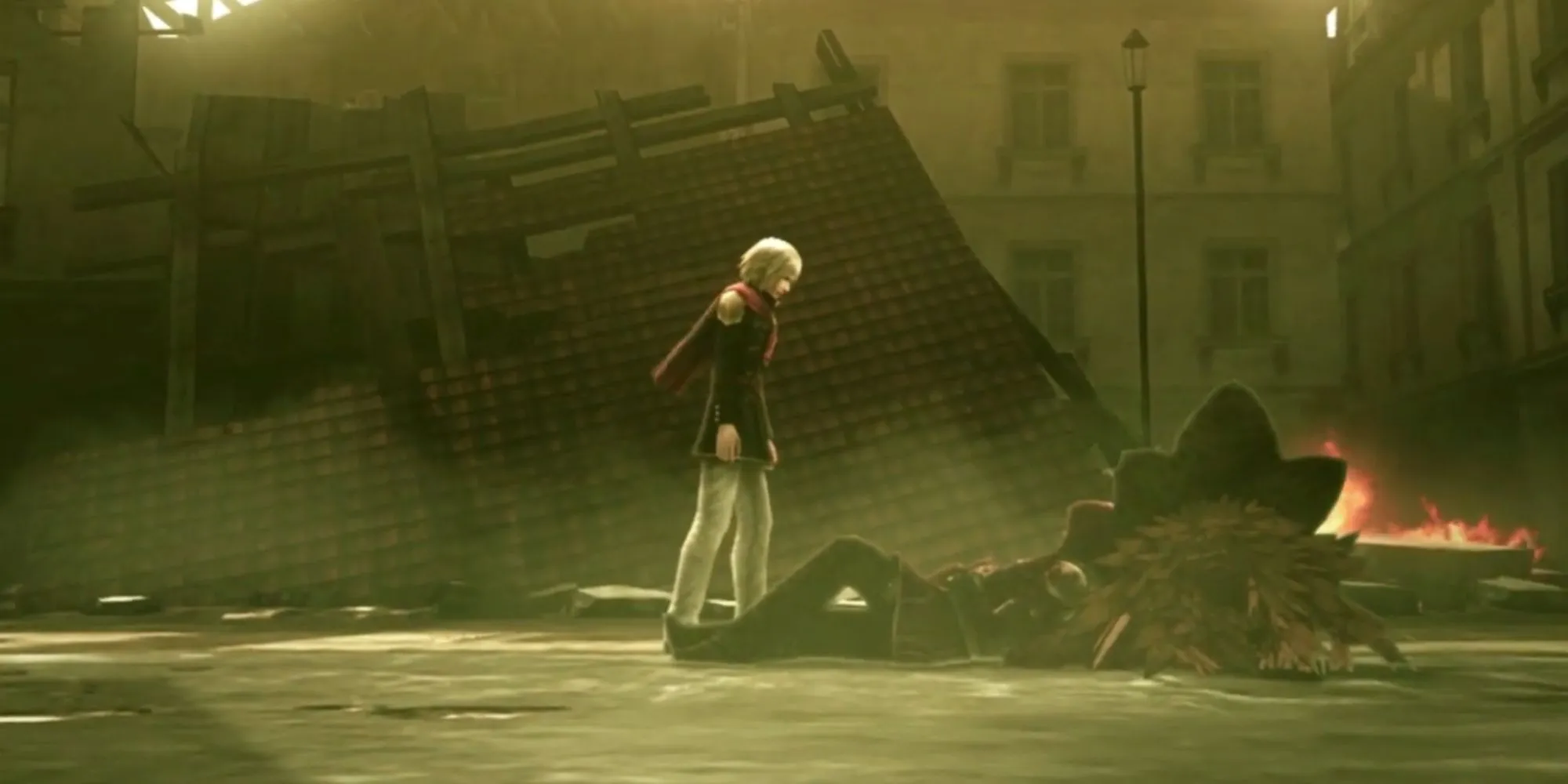 Cảnh Chocobo bị thương trong Final Fantasy Type-0 HD thể hiện sự khốc liệt của chiến tranh