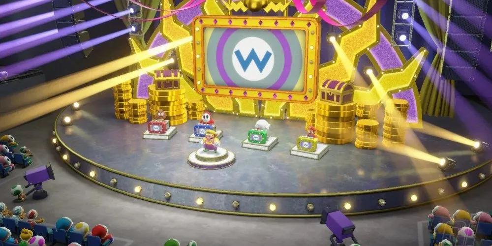 Cảnh chơi Wario trong Super Mario Party Jamboree
