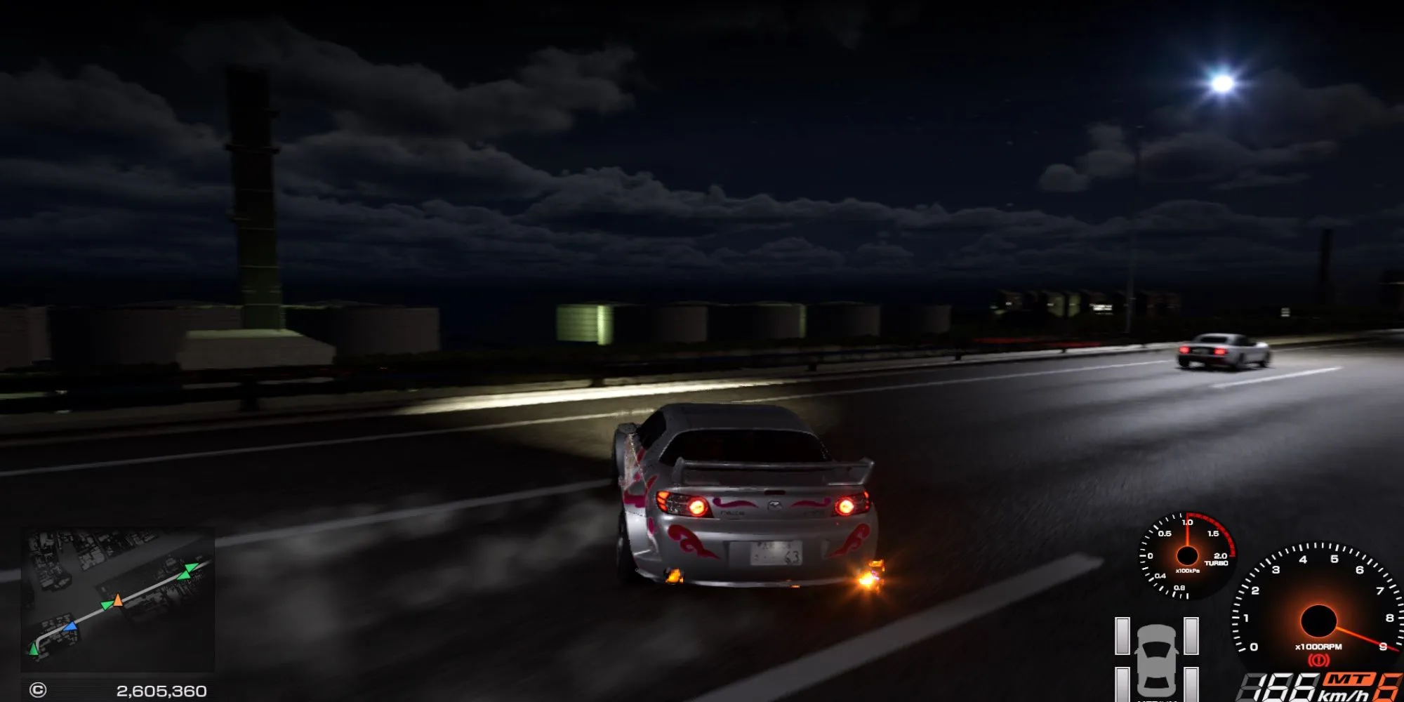 Cảnh drift xe tùy chỉnh trong game Tokyo Xtreme Racer, thể hiện phong cách đua xe đường phố Nhật Bản
