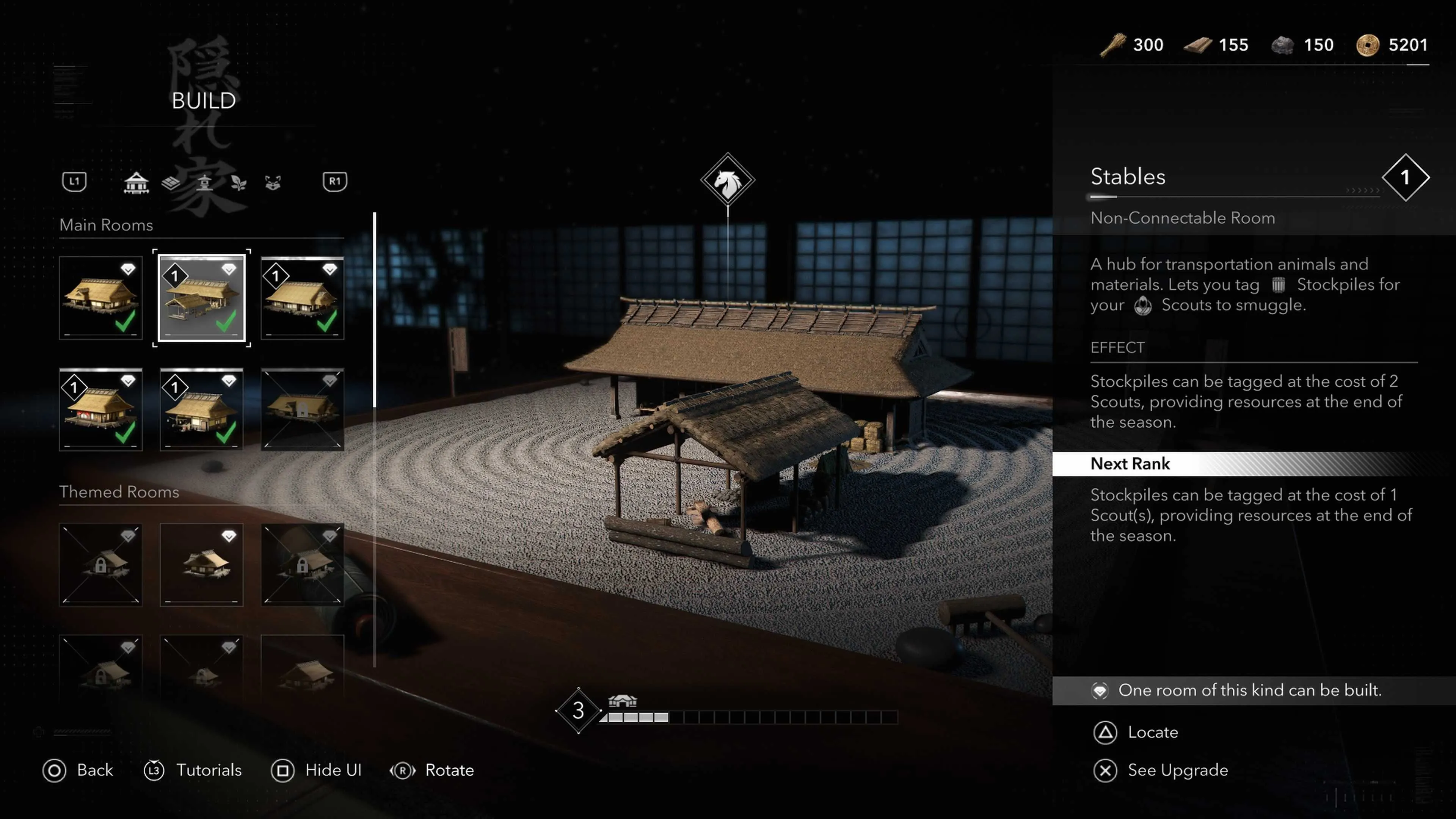 Chuồng ngựa trong căn cứ của Assassin's Creed Shadows