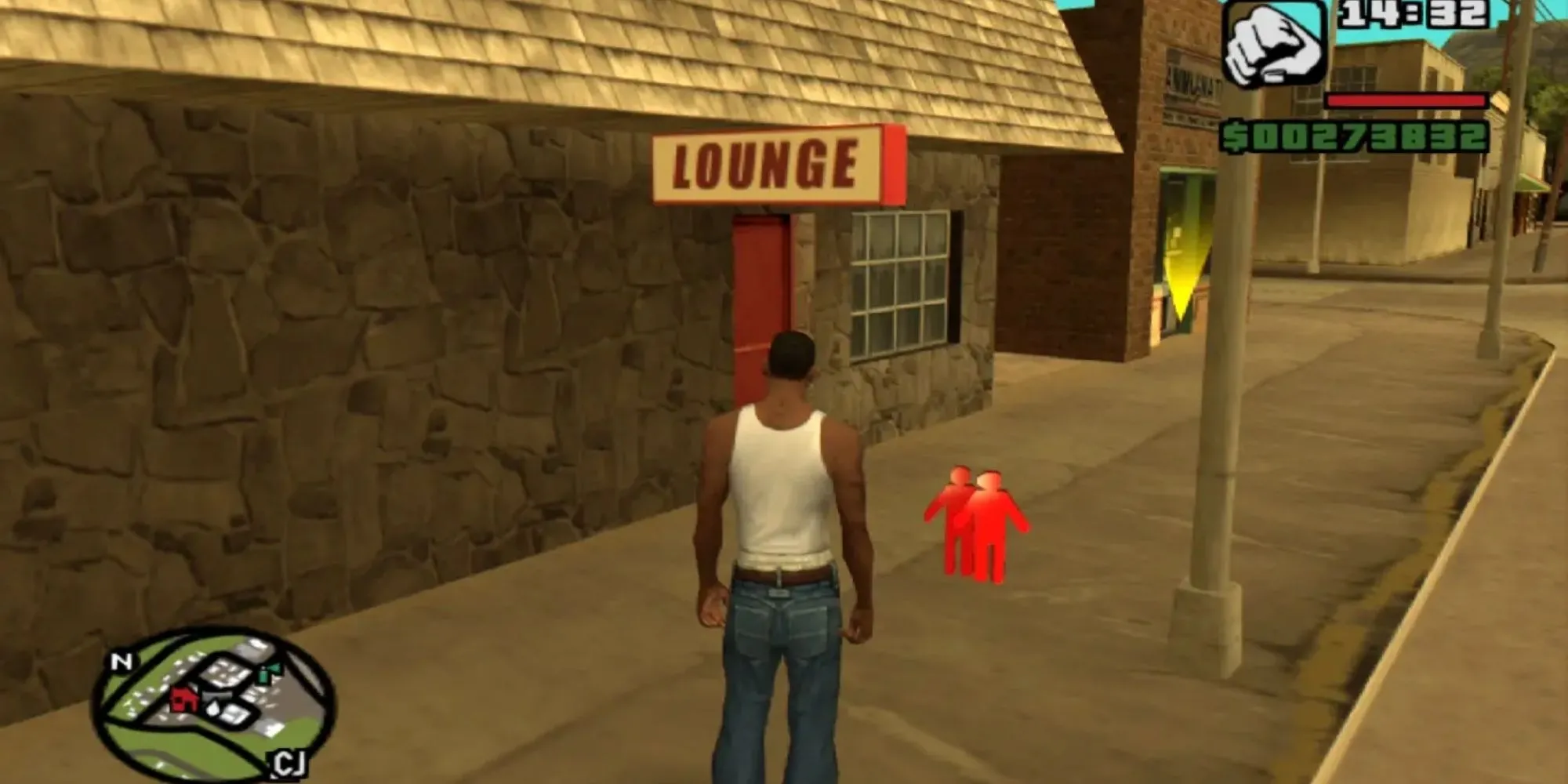 CJ và một người chơi khác trong chế độ co-op cục bộ của GTA San Andreas