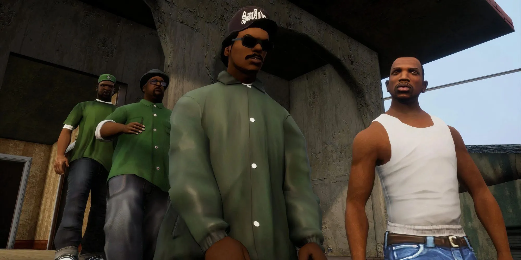 CJ và Sweety rời khỏi Mount Chiliad trong Grand Theft Auto San Andreas