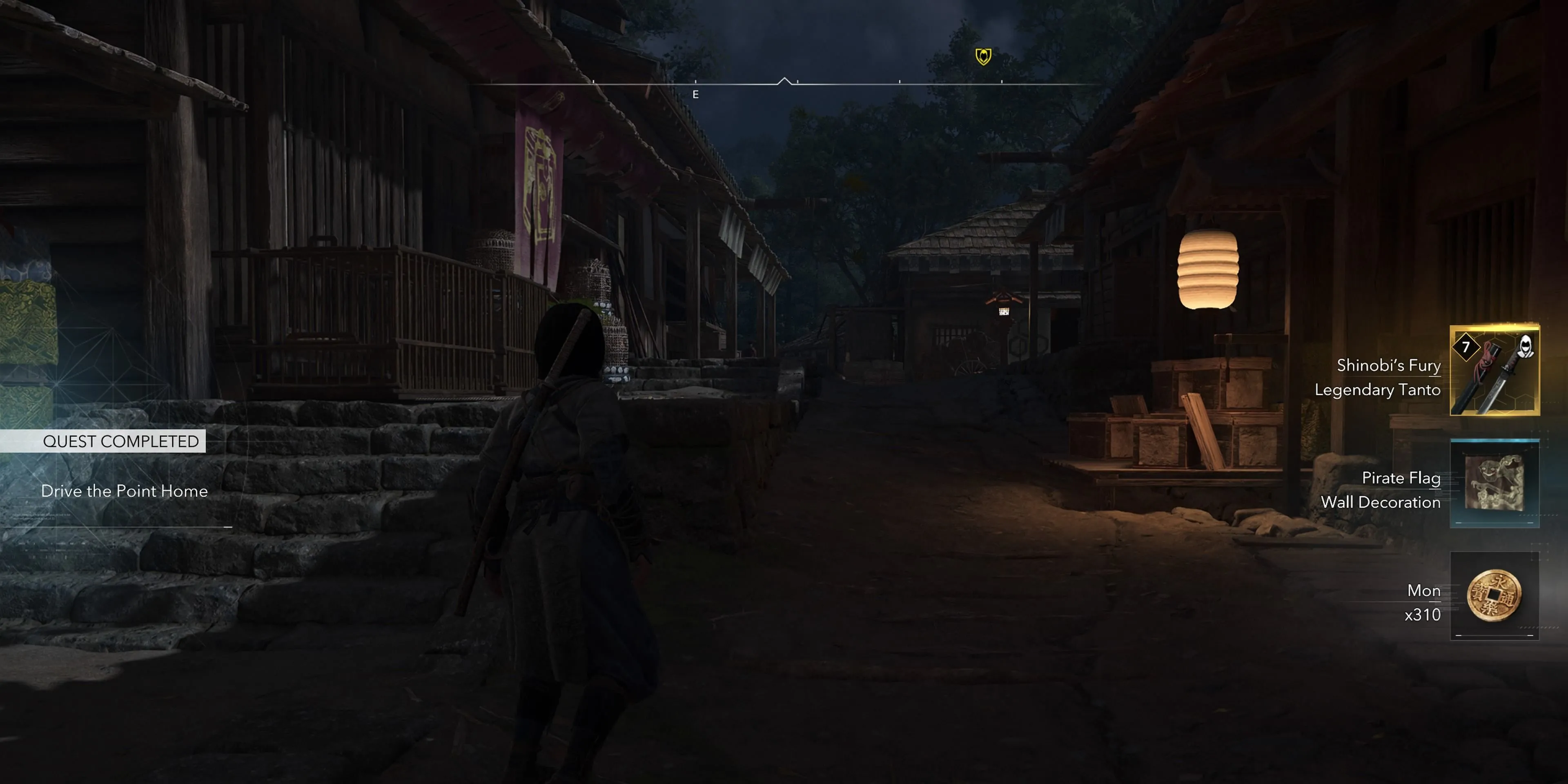Danh sách phần thưởng giá trị Naoe nhận được sau khi hoàn thành nhiệm vụ ám sát Golden Teppo trong Assassin's Creed Shadows