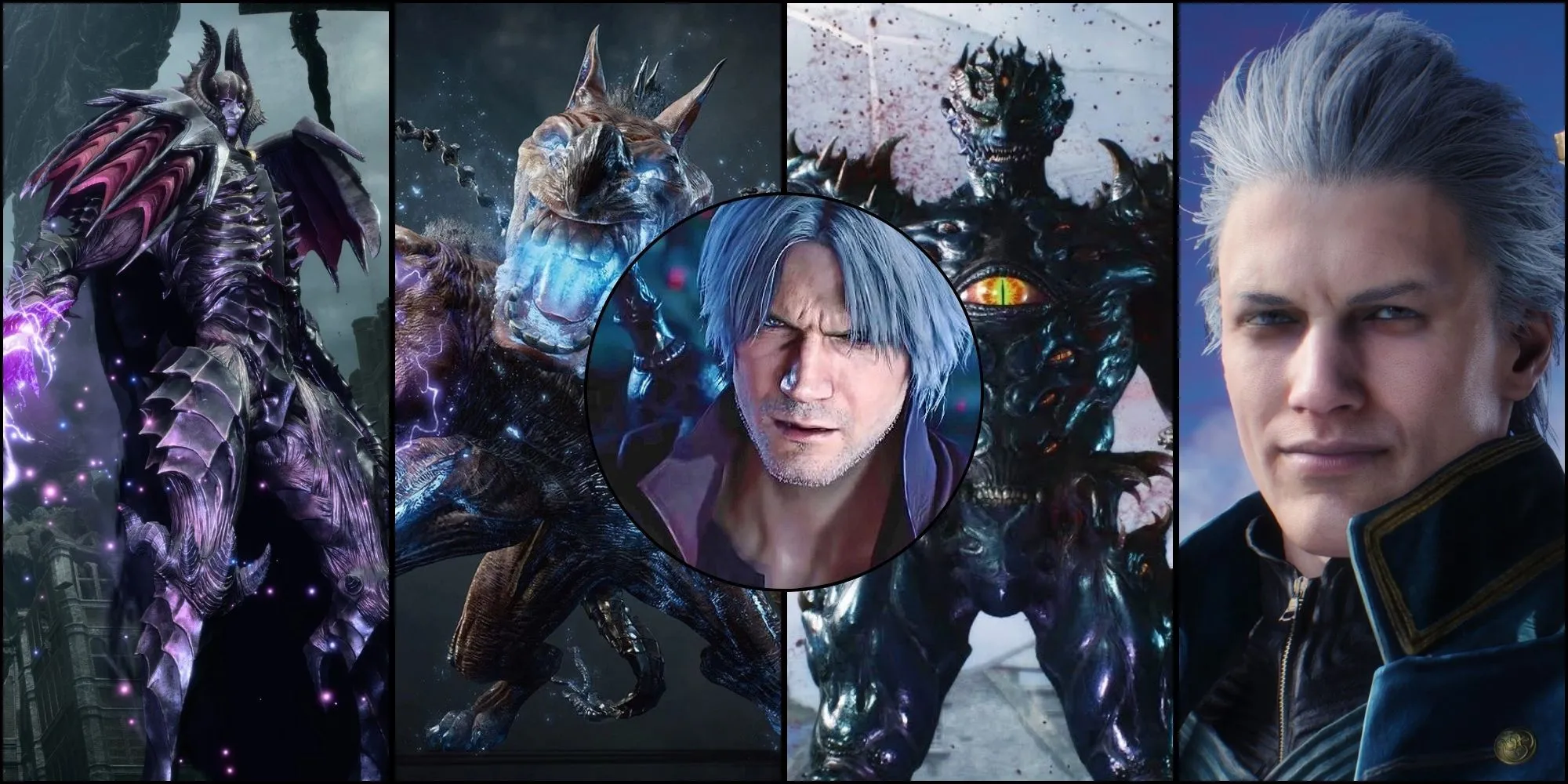 Dante, V, Nero và Vergil trong Devil May Cry 5 chuẩn bị chiến đấu