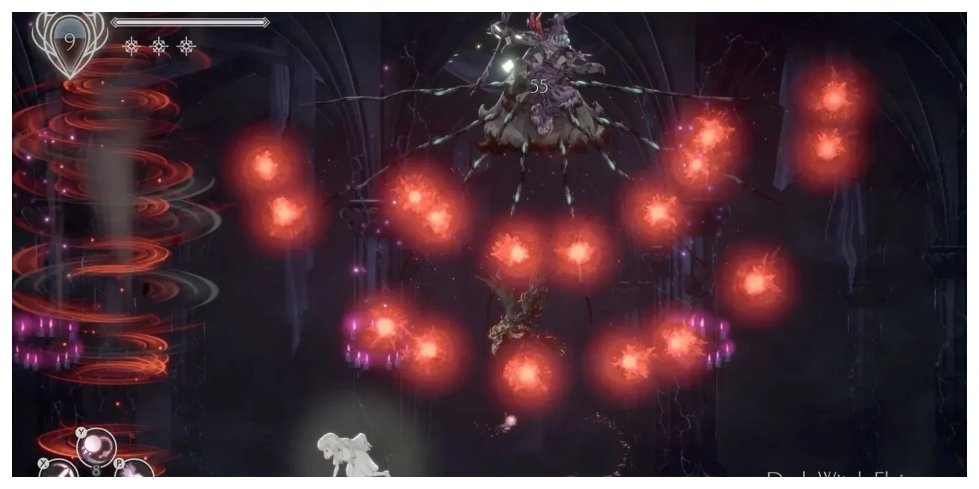 Dark Witch Eleine - trùm phù thủy hắc ám với màn mưa đạn bullet hell trong Ender Lilies
