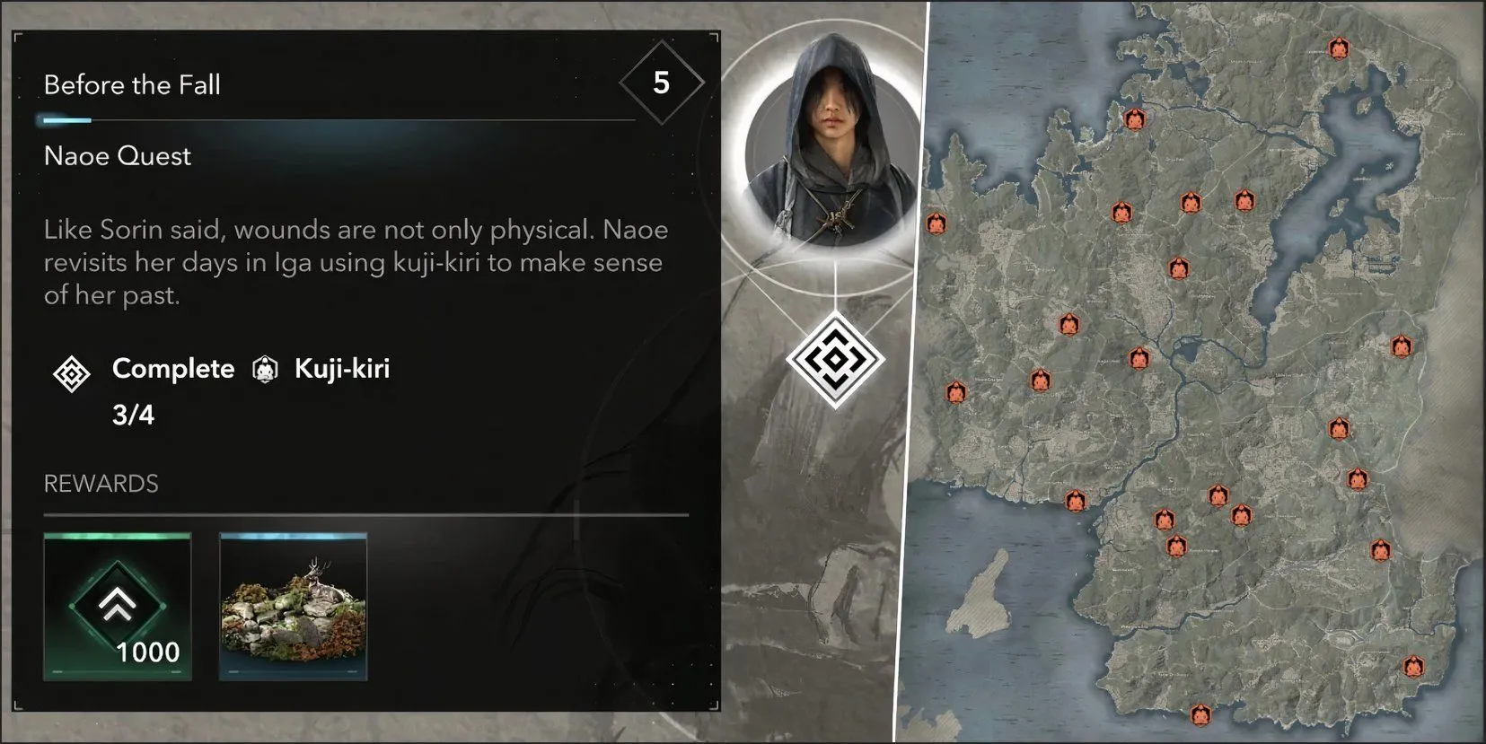 Địa điểm thiền định Kuji-Kiri trong Assassin's Creed Shadows