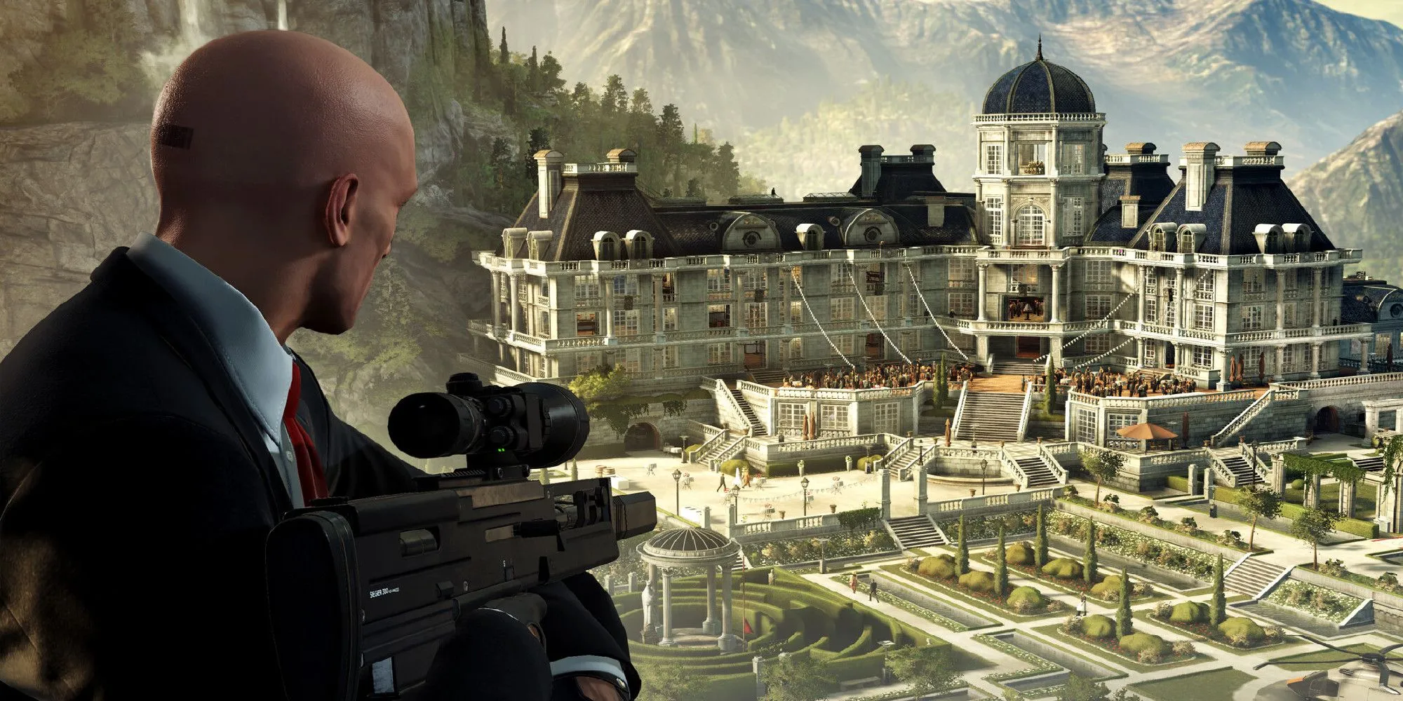 Điệp viên 47 chuẩn bị thực hiện vụ ám sát trong Hitman World of Assassination