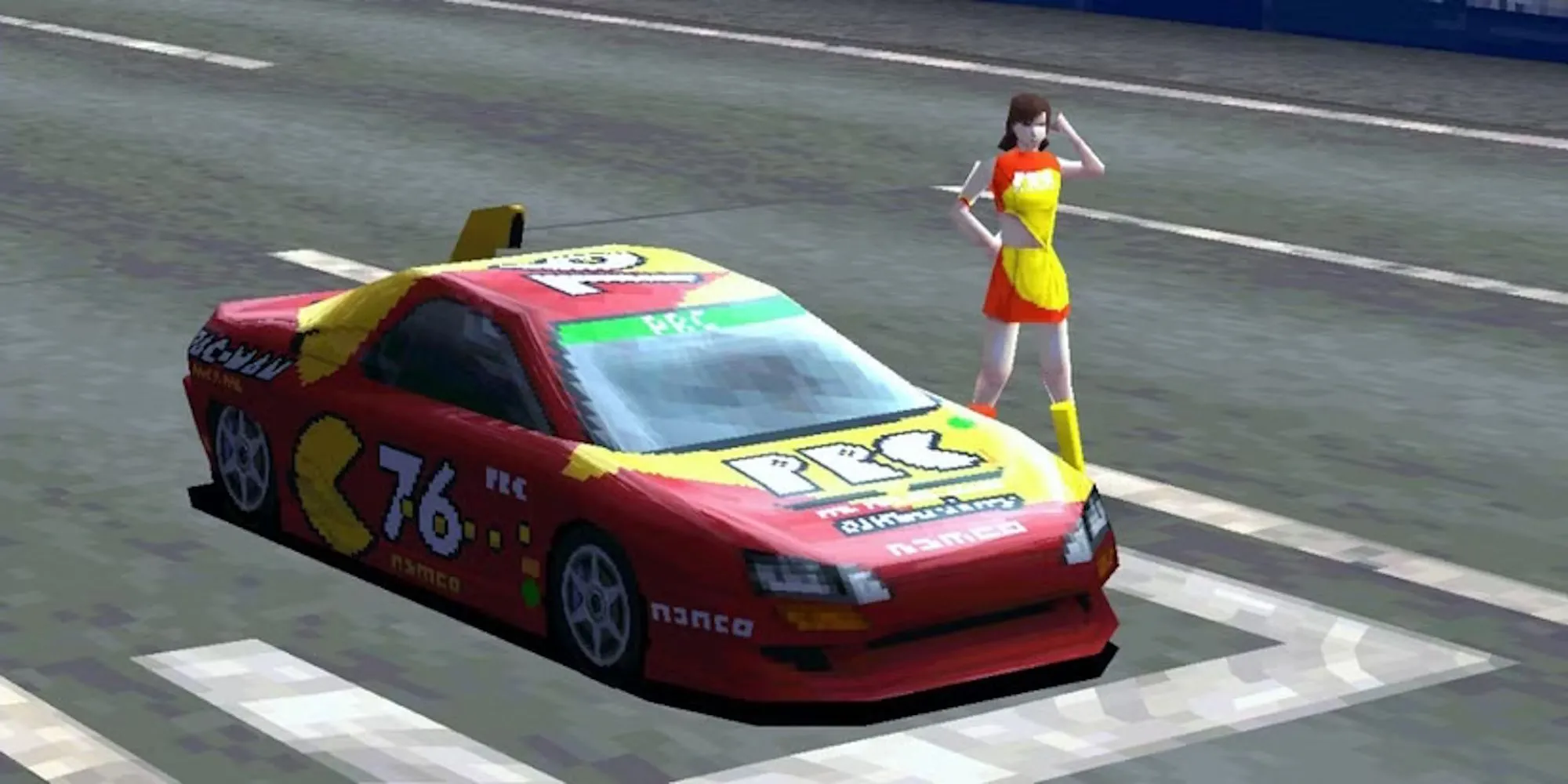 Đồ họa ấn tượng của game đua xe arcade Ridge Racer Type 4 trên PS1