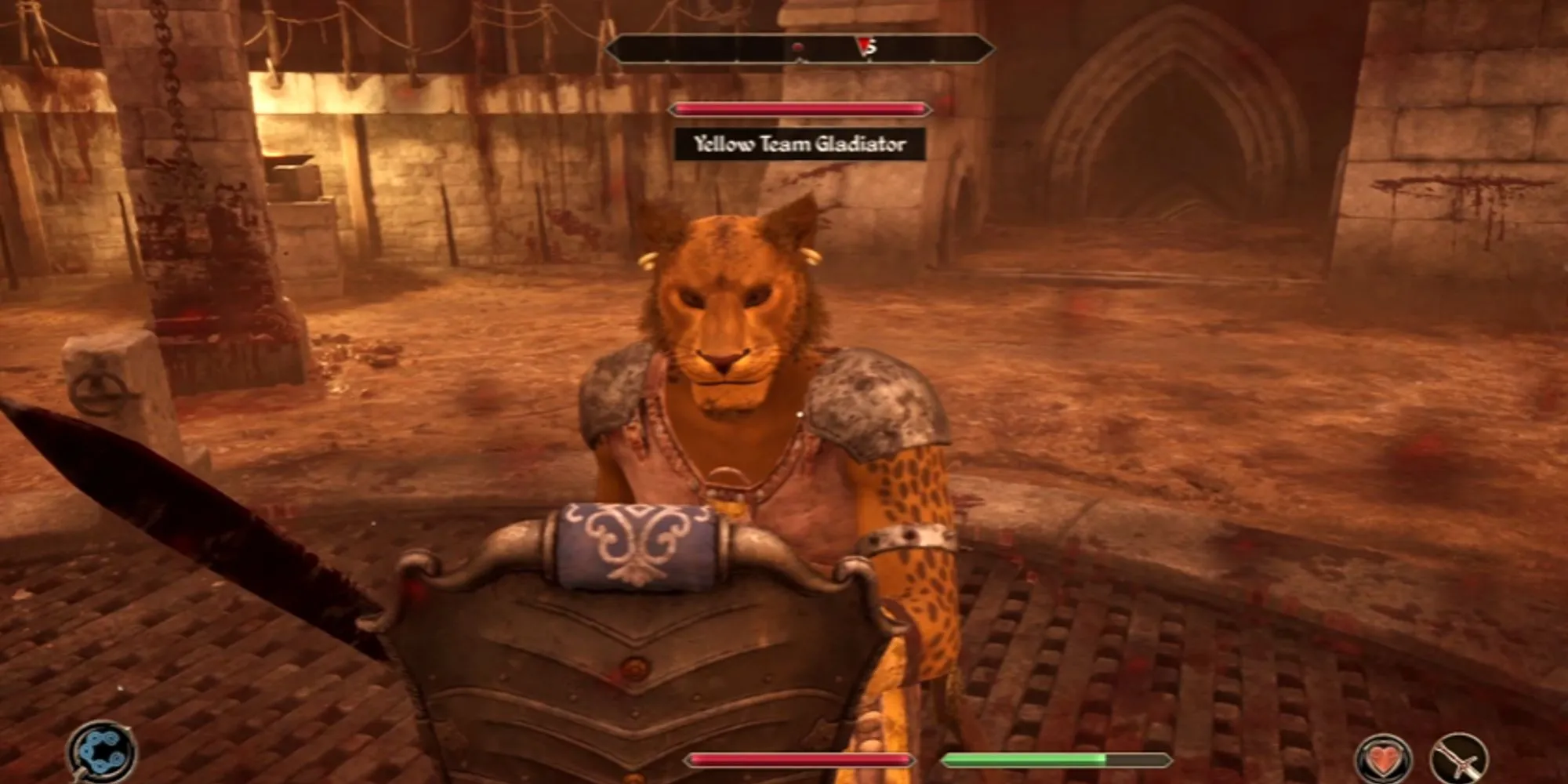 Đối mặt với ba Argonian trong trận đấu hạng Gladiator tại Đấu trường