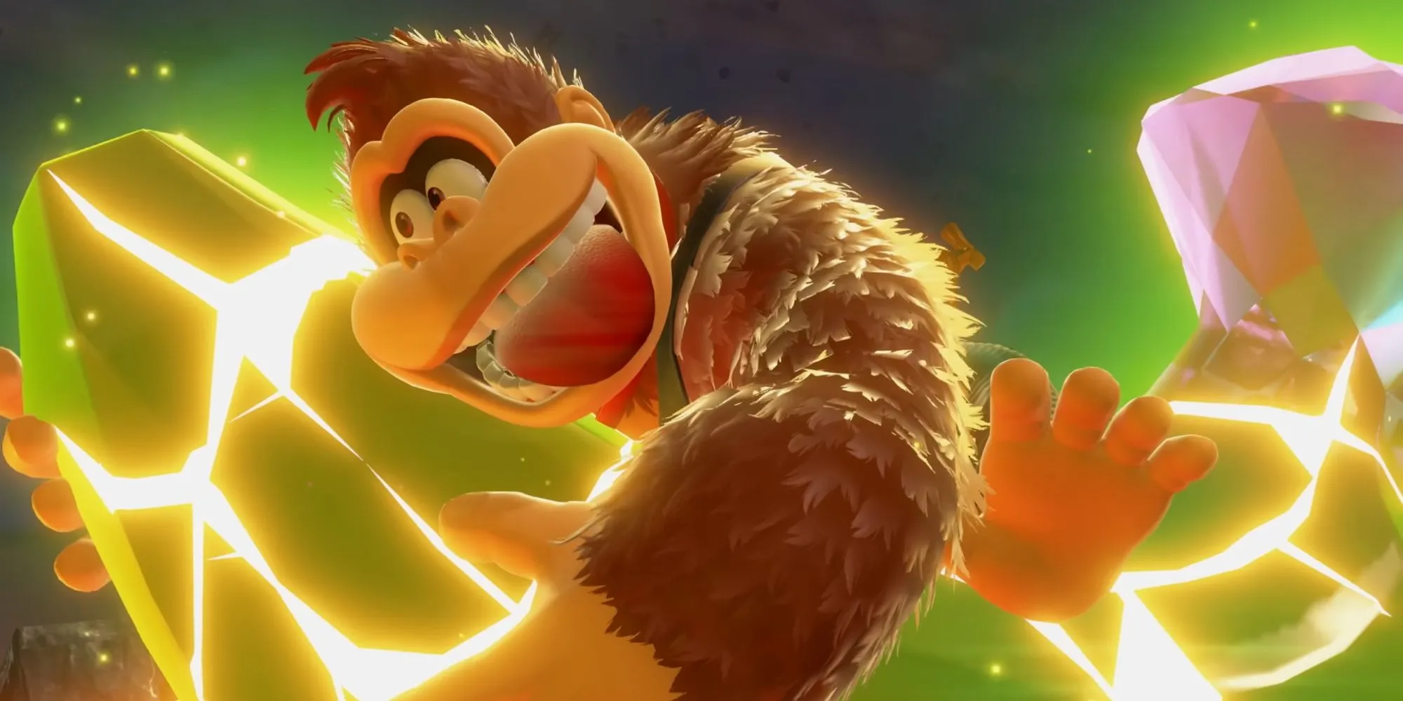 Donkey Kong Bananza với thiết kế nhân vật mới, minh họa hiệu năng trên Switch 2 handheld