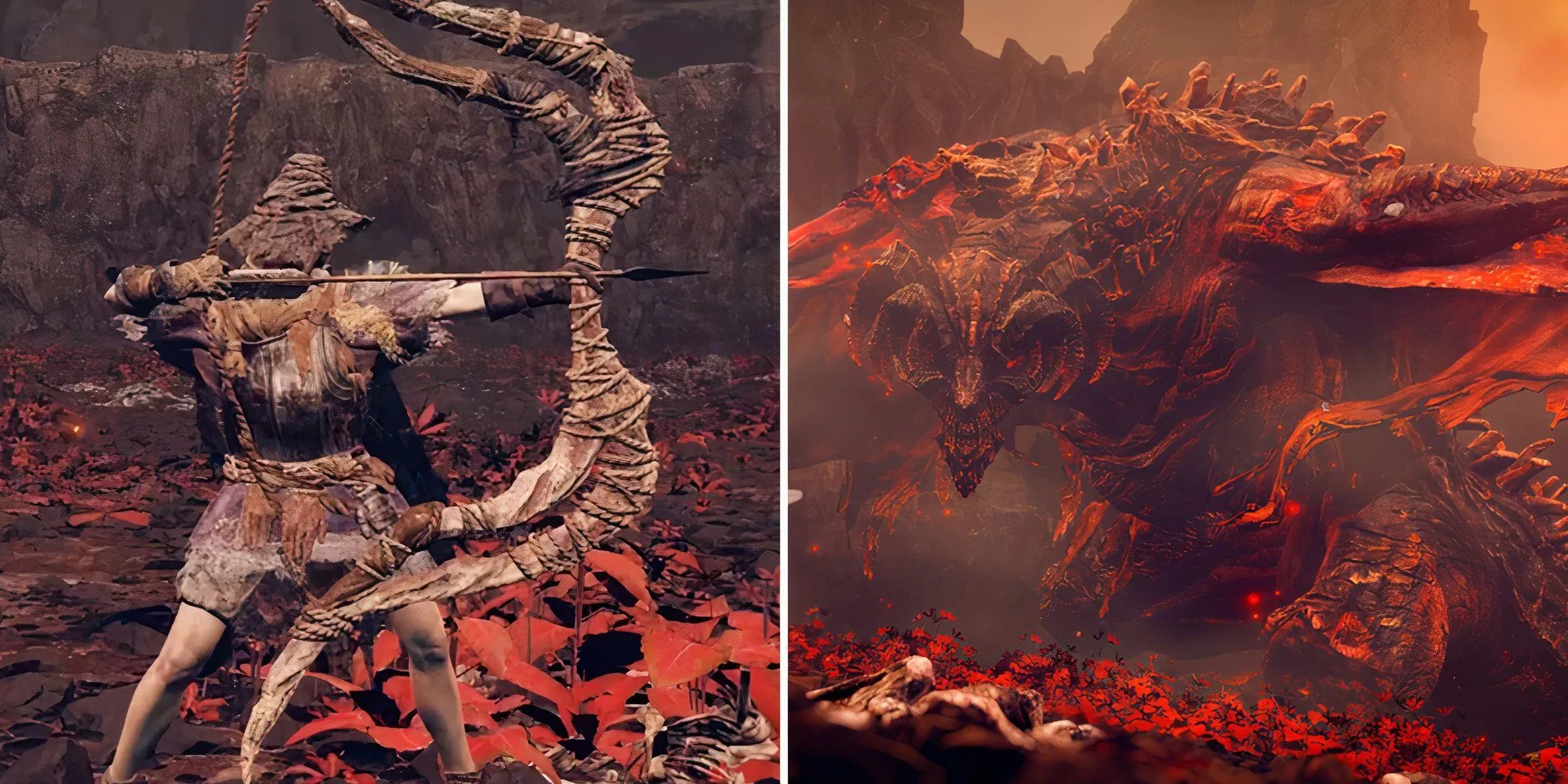Drake Warrior Igon, một chiến binh với vẻ ngoài dữ tợn, đứng cạnh một con rồng lớn trong Elden Ring Shadow of the Erdtree, sẵn sàng cho trận chiến báo thù.