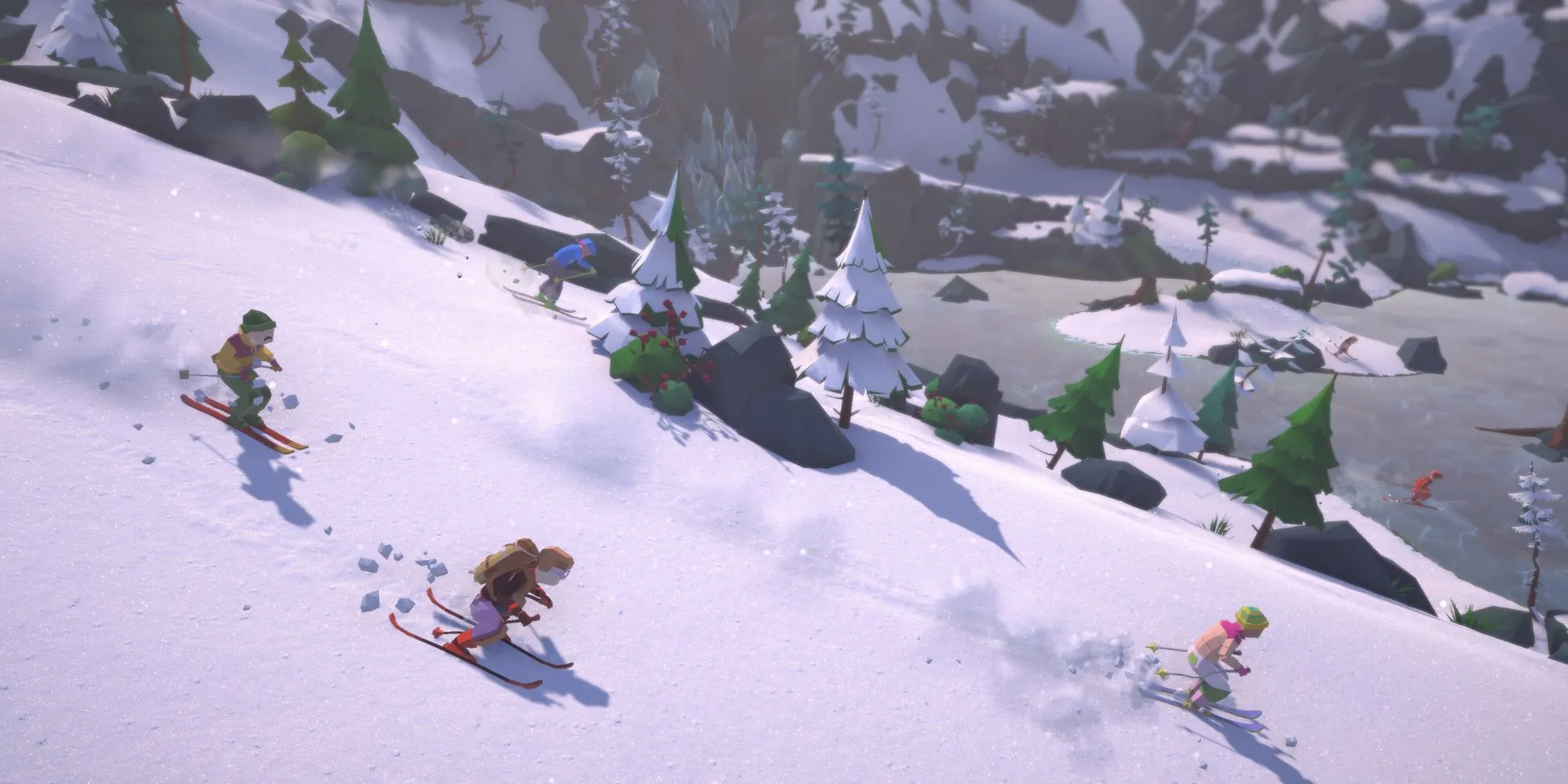 Đường trượt tuyết hiểm trở giữa núi non hùng vĩ trong Lonely Mountains: Snow Riders