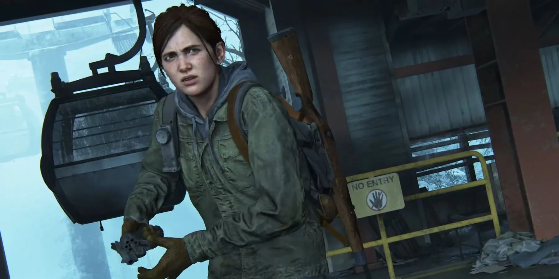 Ellie cầm súng trong một cảnh chiến đấu kịch tính của The Last of Us Part 2 Remastered