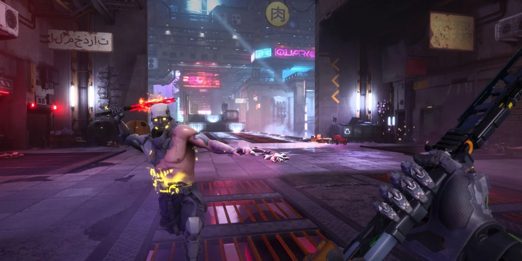 Gameplay hành động góc nhìn thứ nhất của Ghostrunner 2, tập trung vào tốc độ và cơ chế di chuyển mượt mà