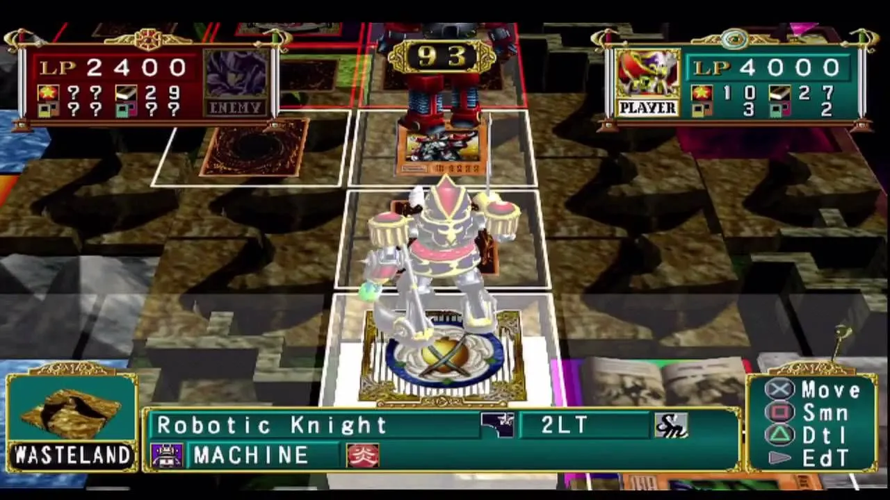 Giao diện bàn đấu chiến thuật trong Yu-Gi-Oh The Duelists of Roses trên PS2