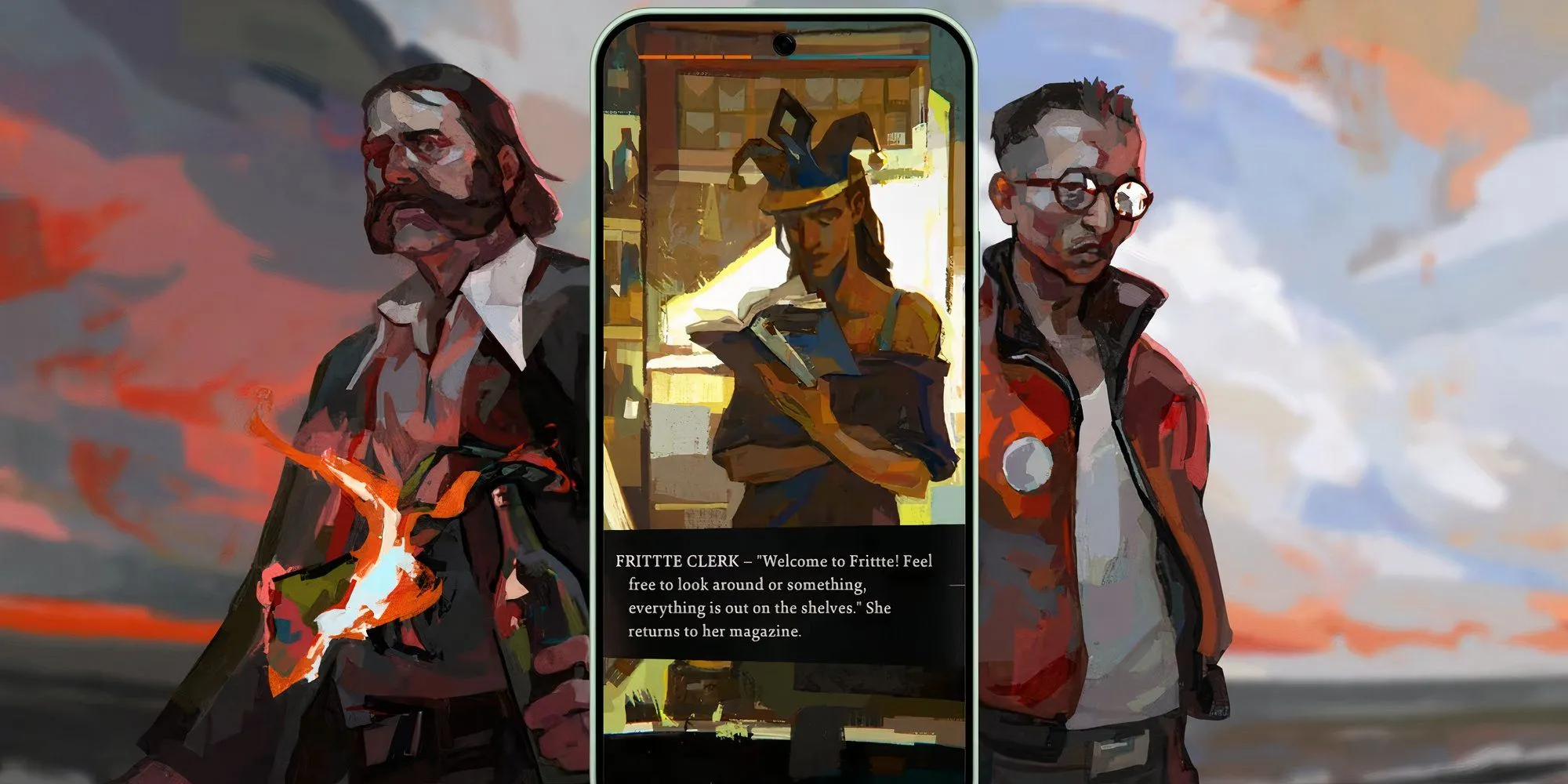 Giao diện hội thoại trong gameplay Disco Elysium Mobile