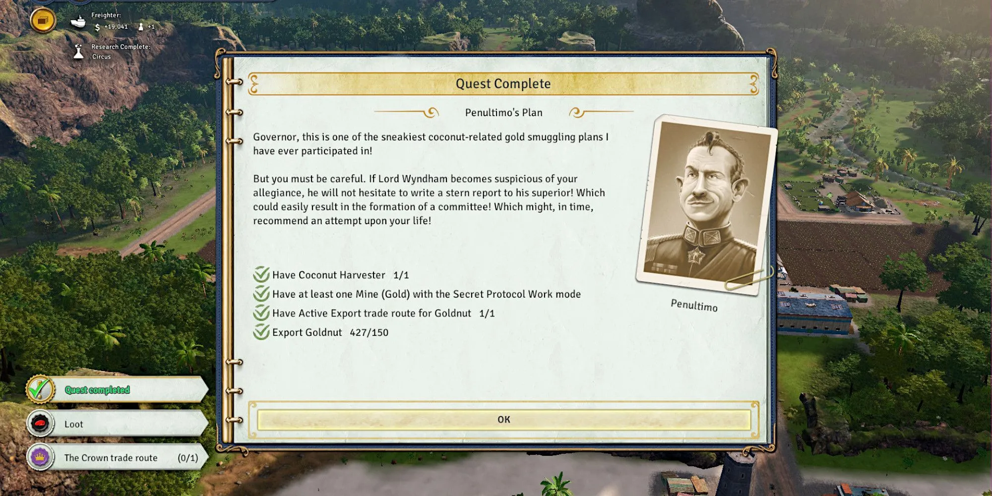Giao diện quản lý thành phố trong Tropico 6, với người chơi điều hành một hòn đảo nhiệt đới