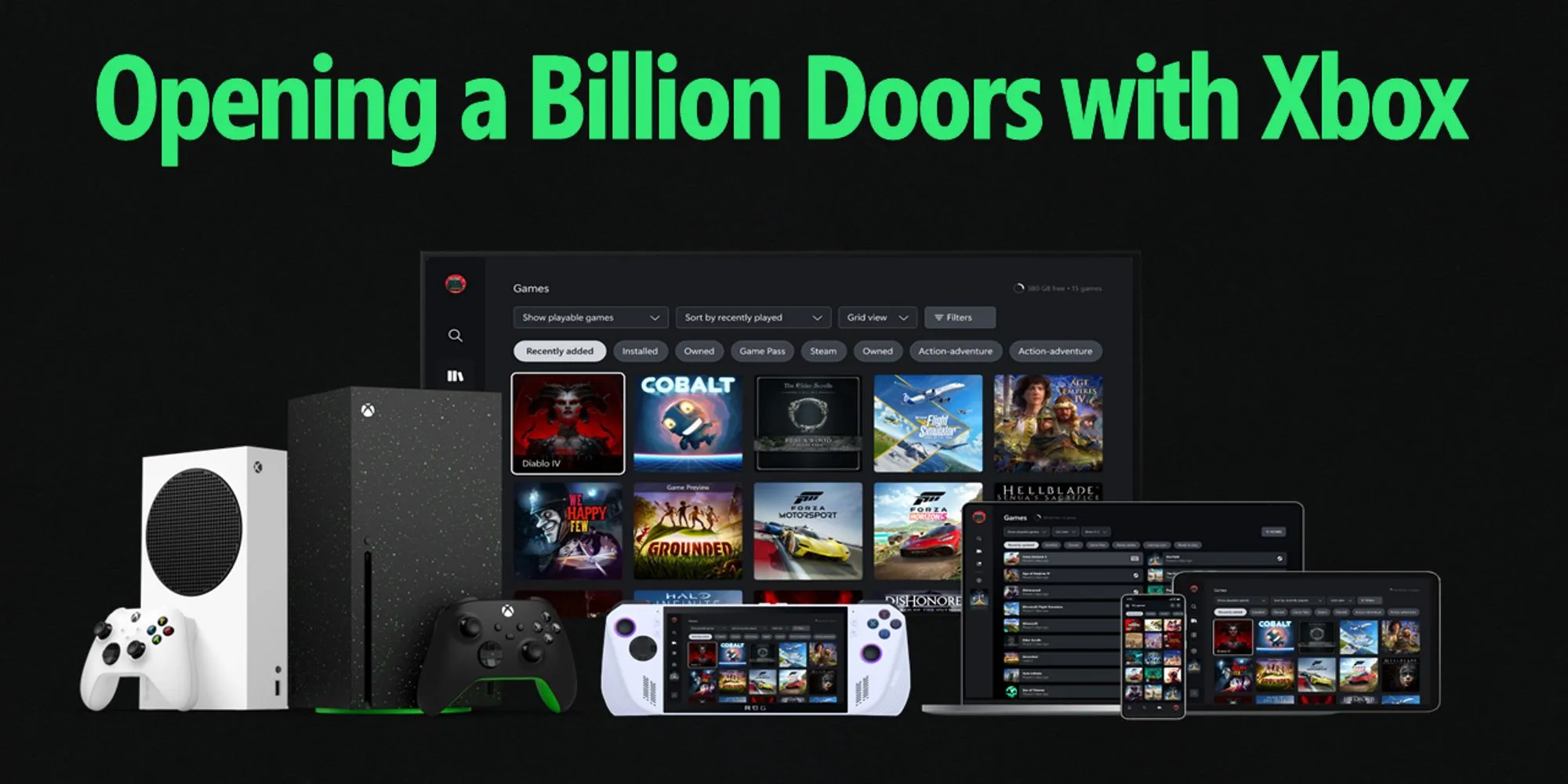 Giao diện Xbox mới hé lộ tab Steam trên nhiều thiết bị