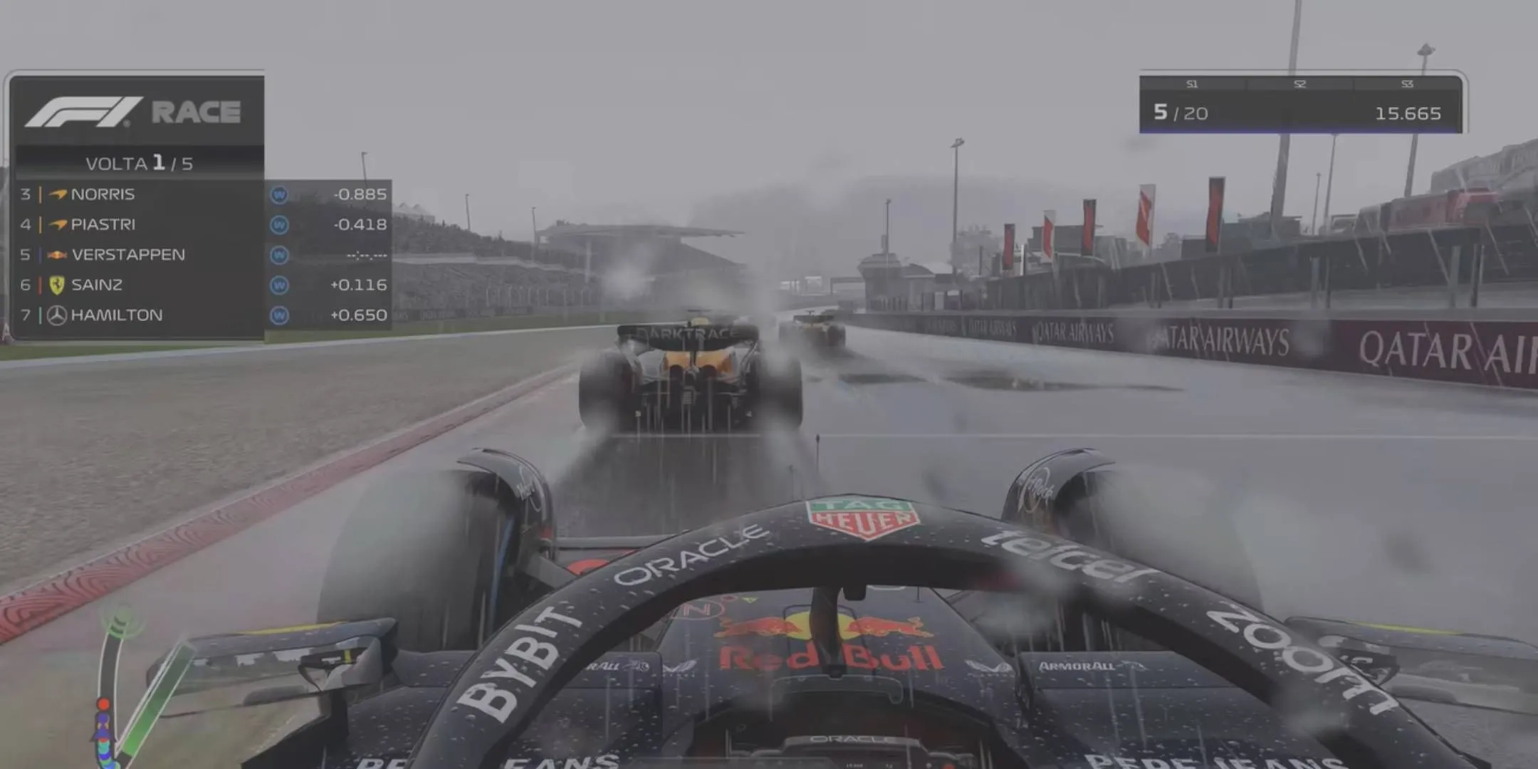 Góc nhìn từ buồng lái của chiếc xe Redbull đang đua trong F1 24