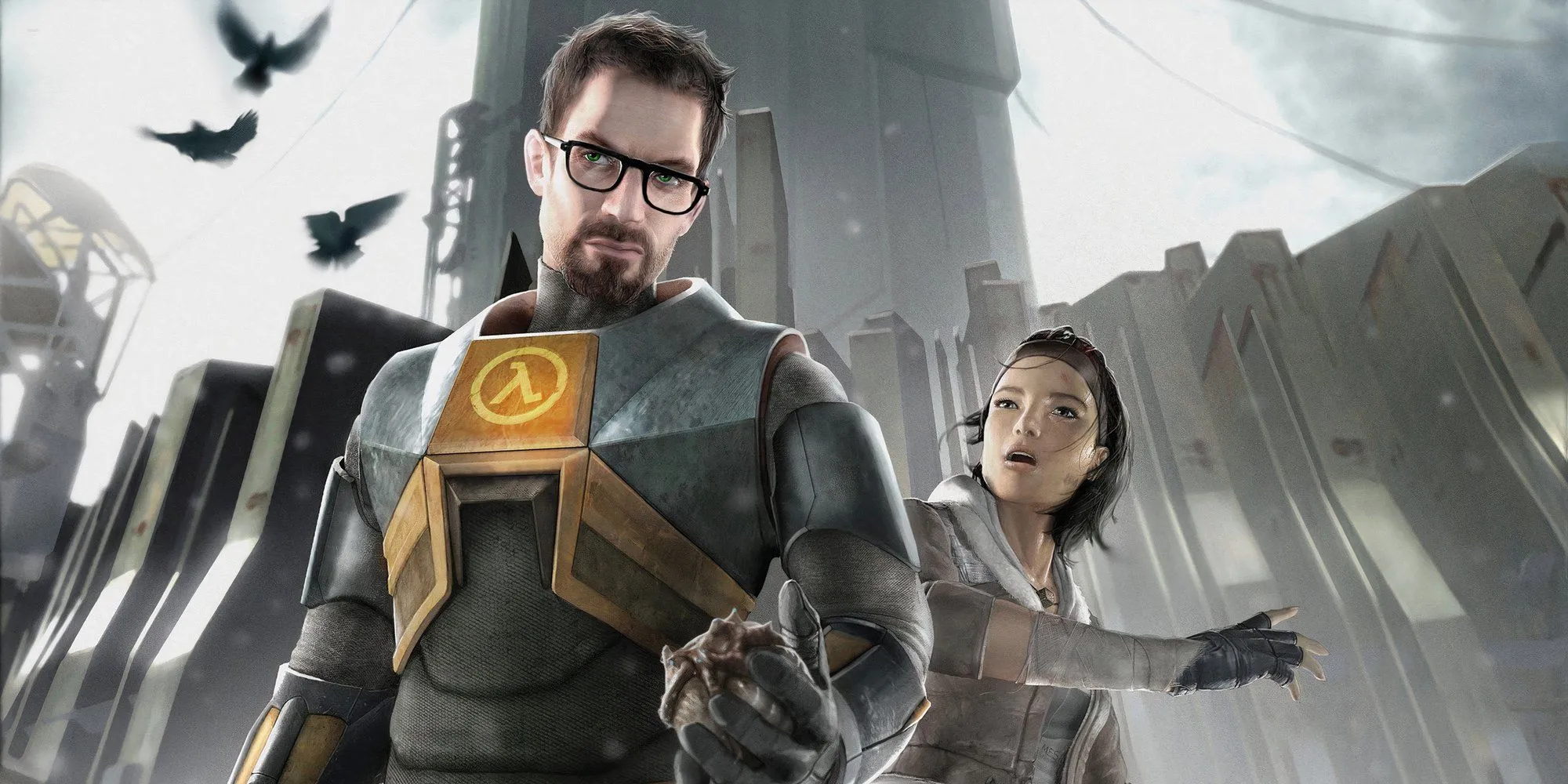 Gordon Freeman và một cảnh trong Half-Life 2