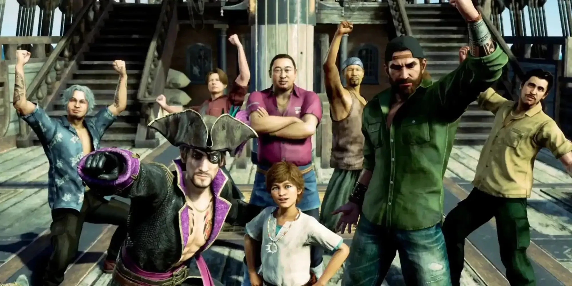 Goro Majima và thủy thủ đoàn trong video ca nhạc The Goro Pirates Theme