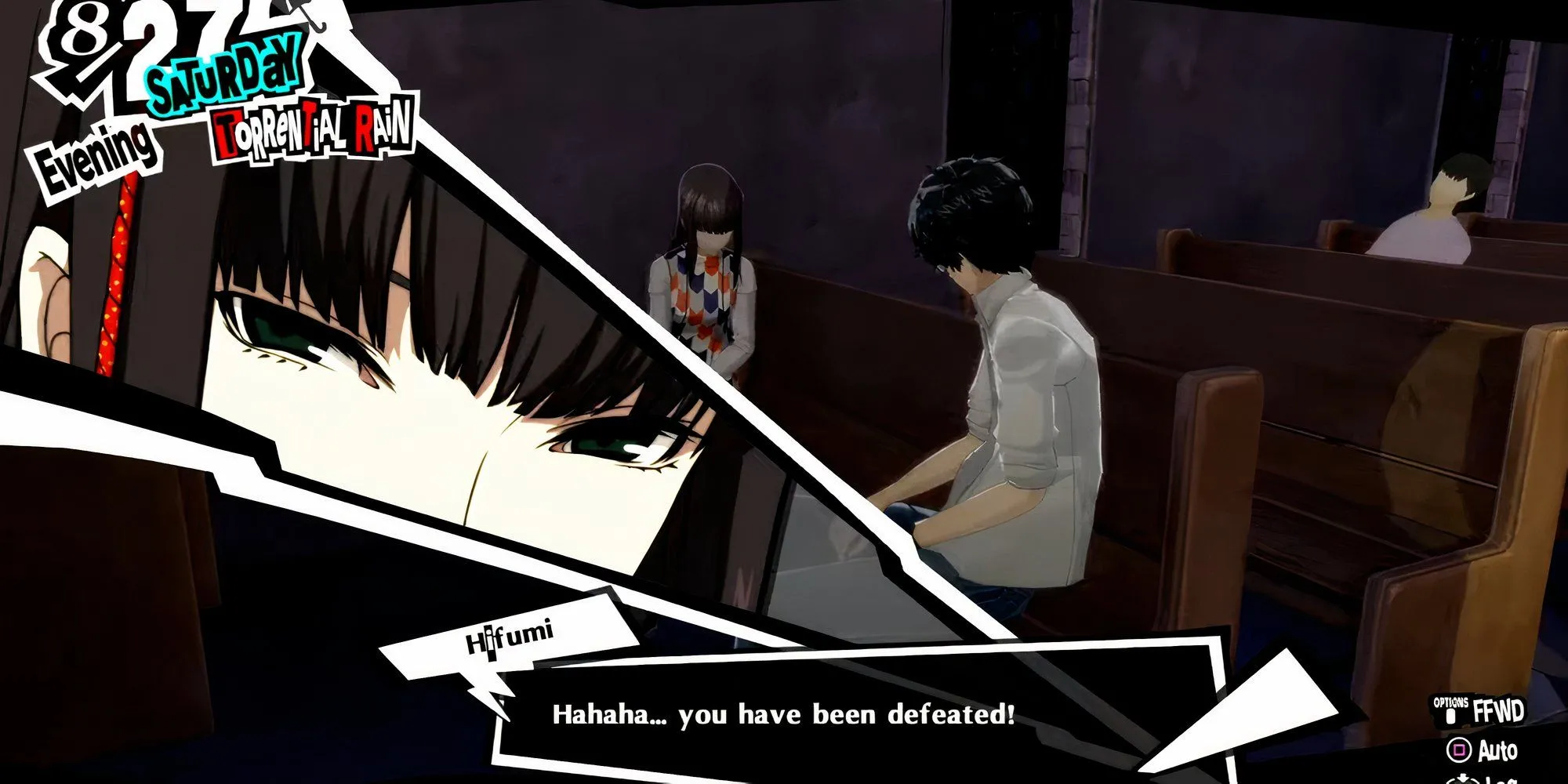 Hifumi đánh bại Joker trong một ván shogi ở Persona 5 Royal